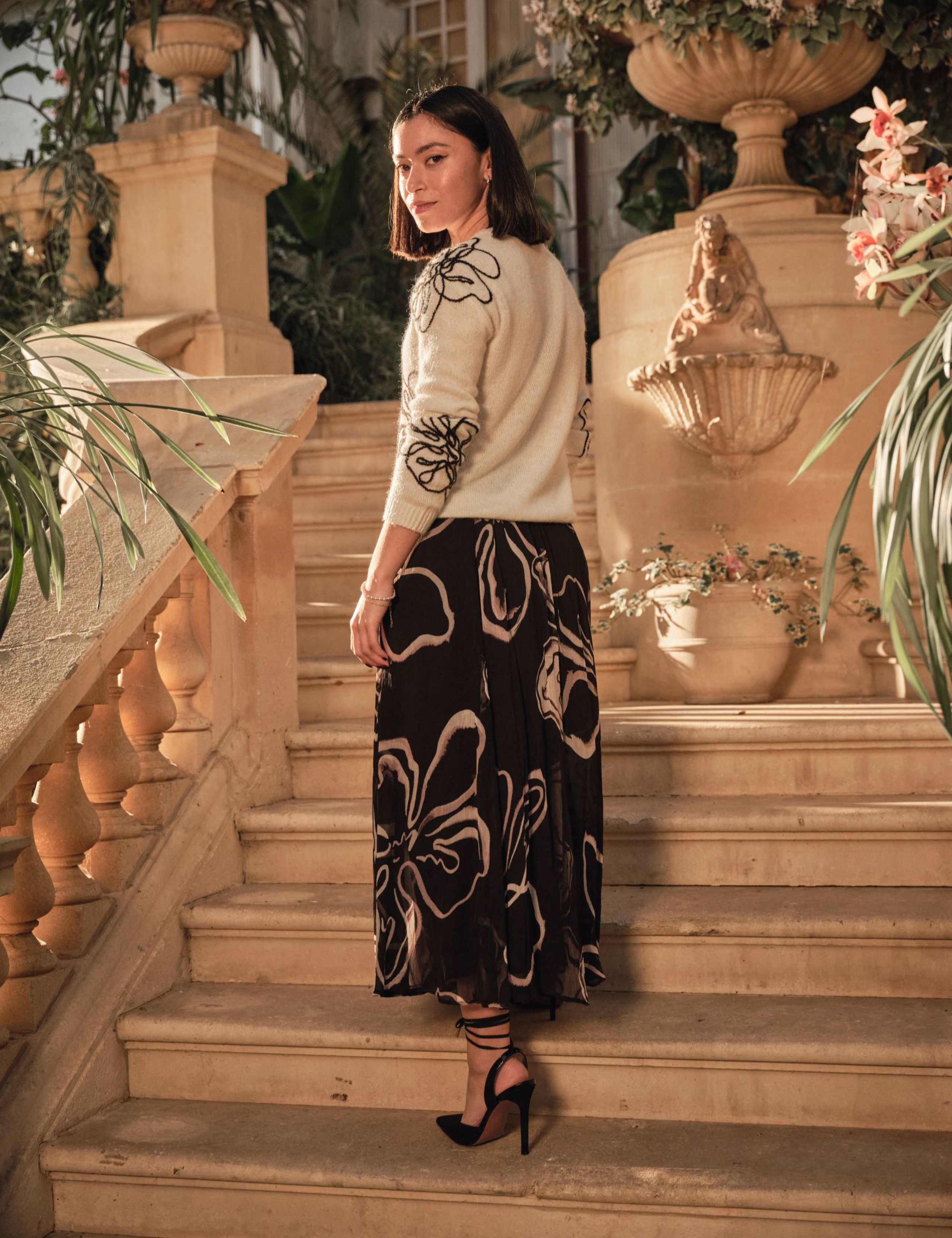 Floral Midi A-Line Skirt 4 of 5