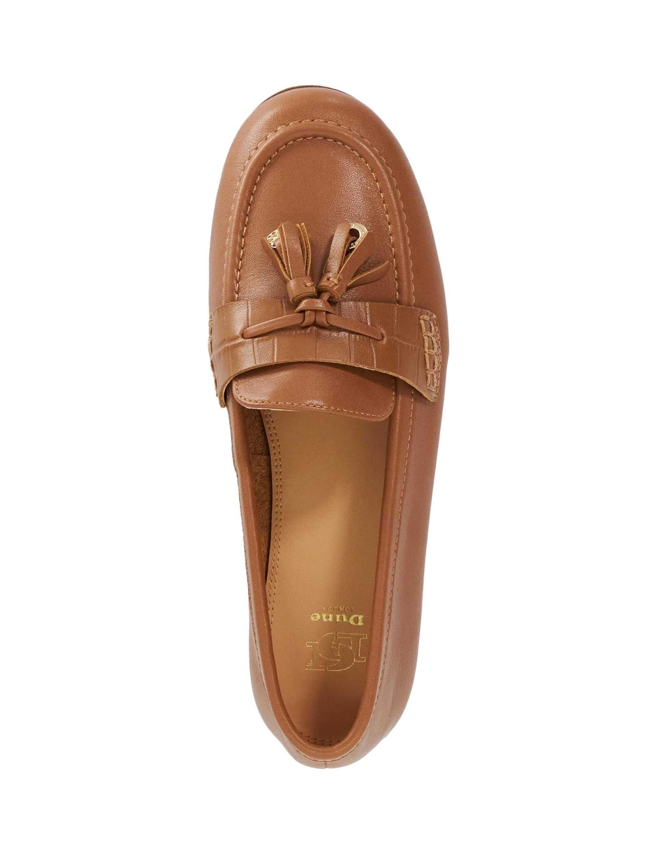 Leather Slip On Block Heel Loafers 2 of 5