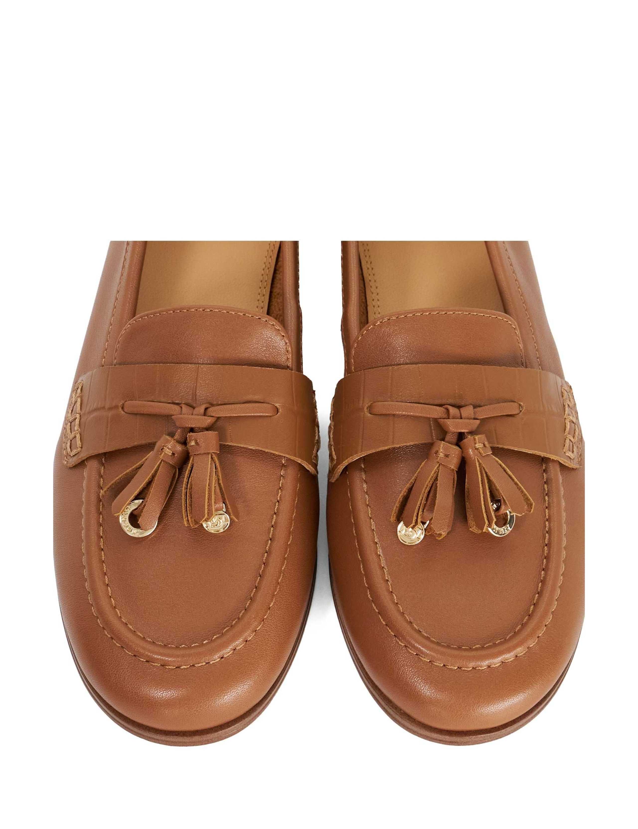 Leather Slip On Block Heel Loafers 5 of 5