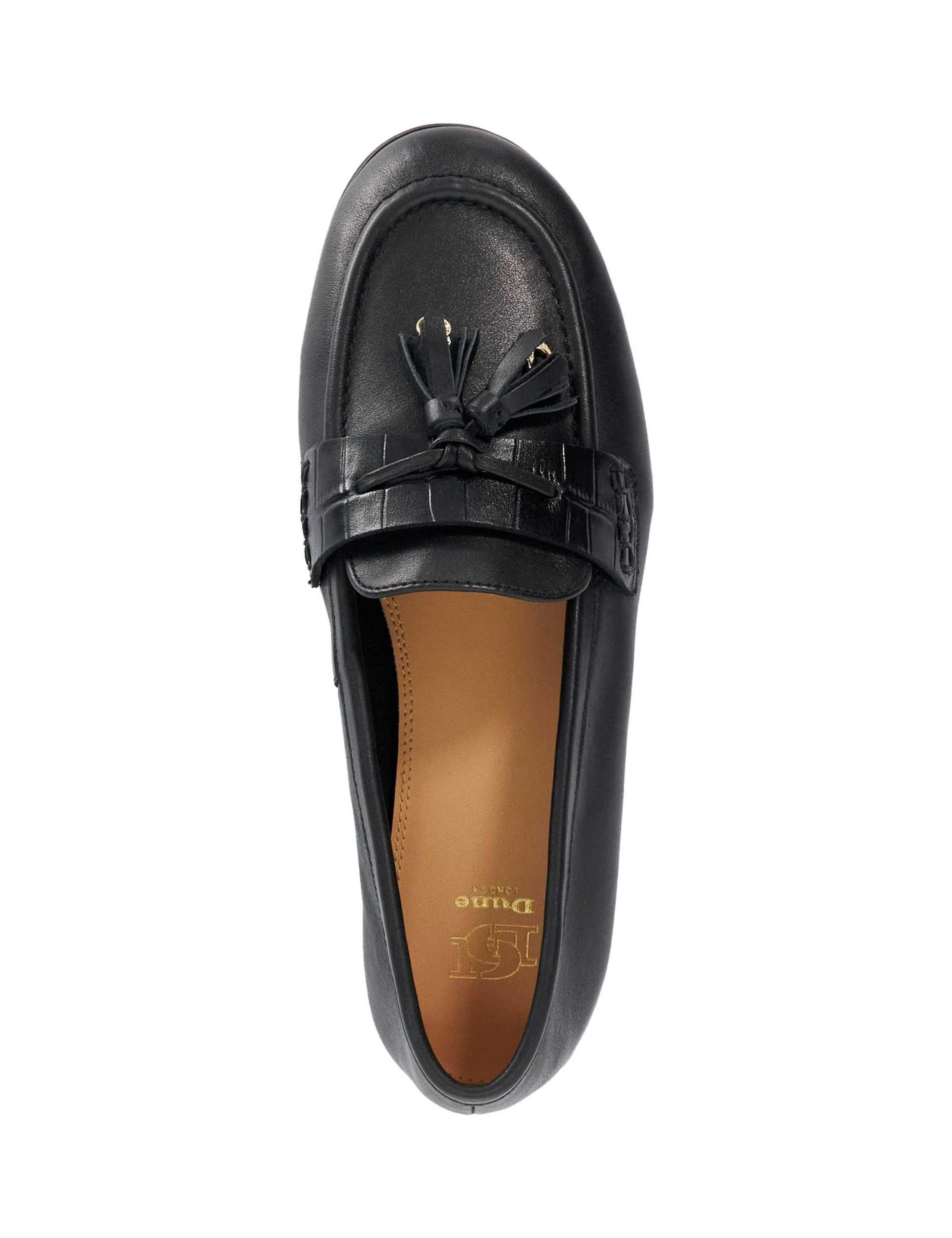 Leather Slip On Block Heel Loafers 2 of 5