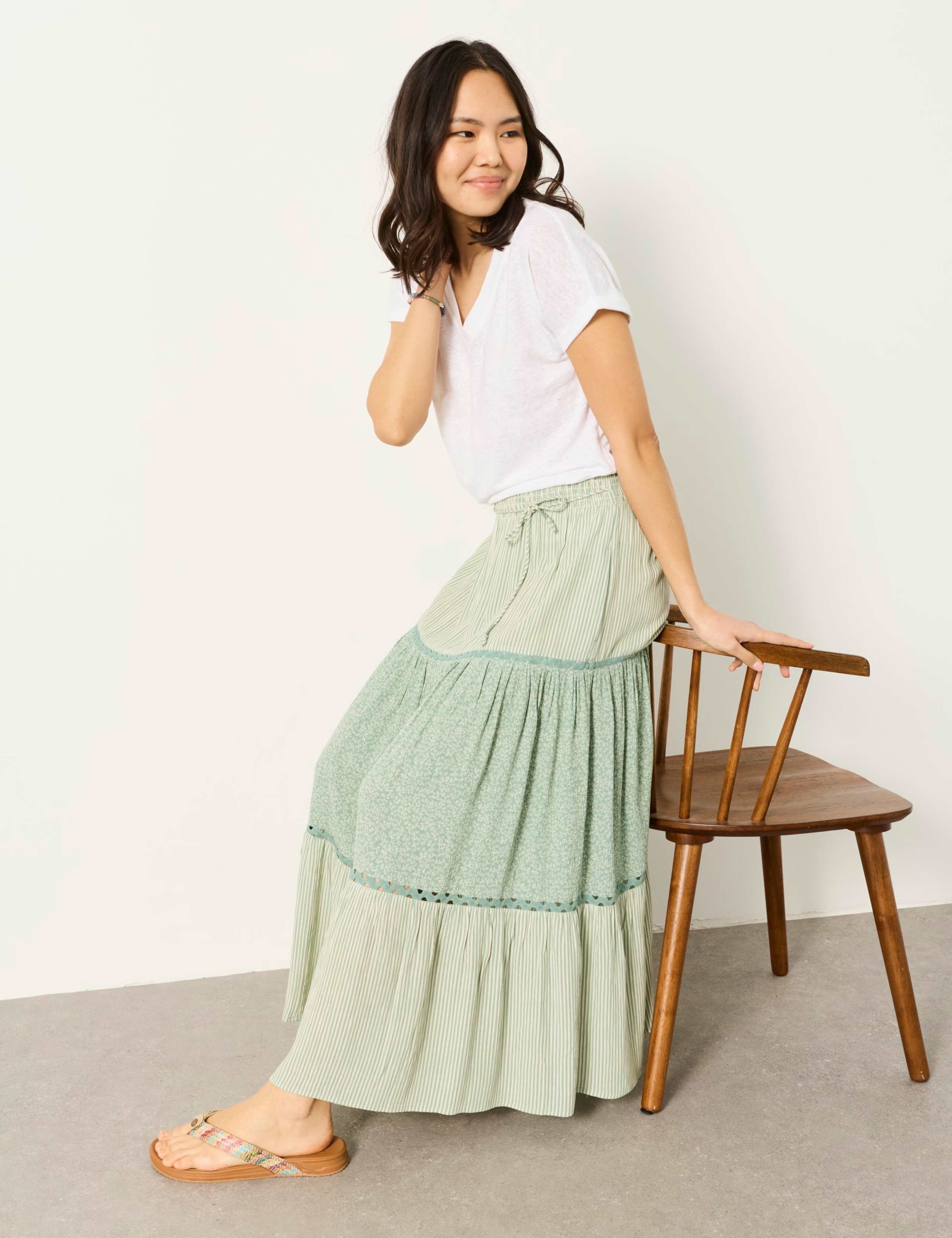 Printed Maxi Tiered Skirt 5 of 6