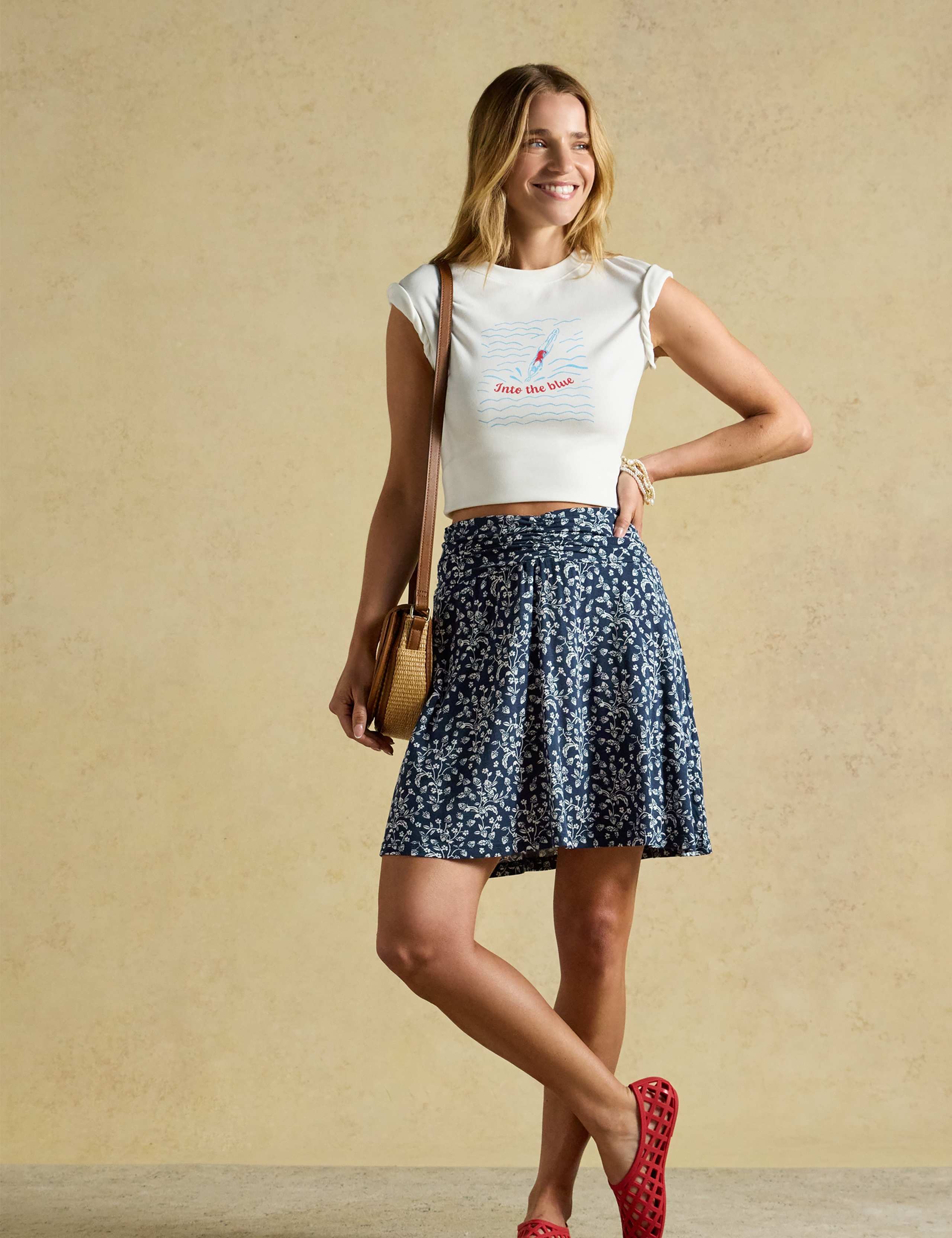 Jersey Fruit Print Mini A-Line Skirt 3 of 8