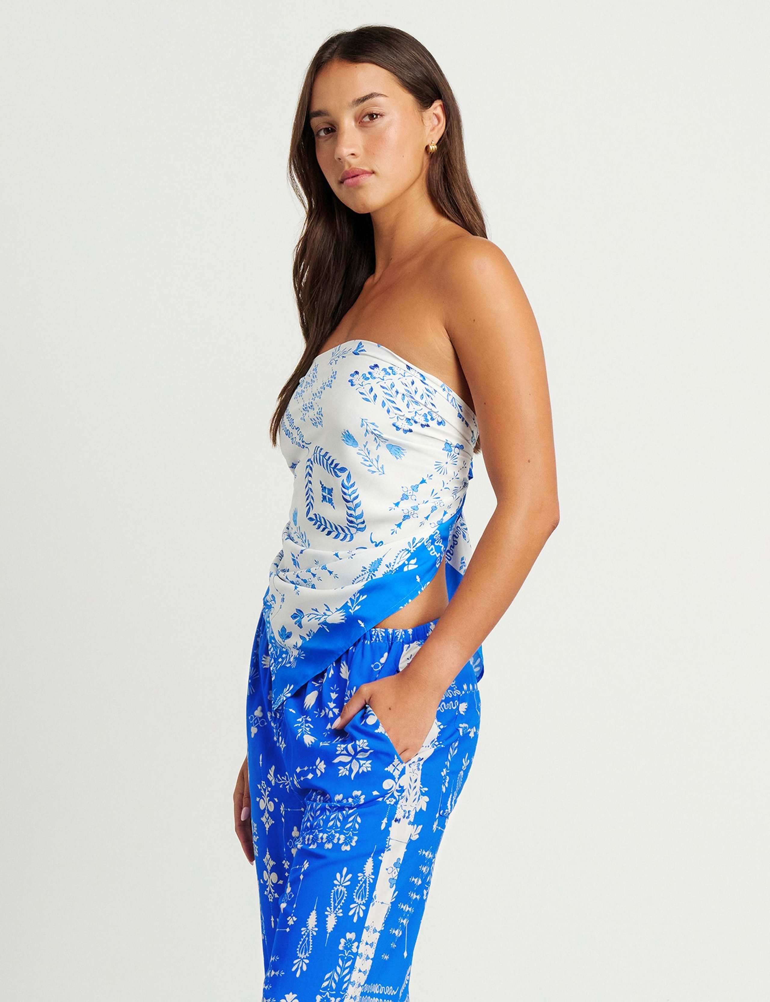 Printed Tie Detail Bandeau Top 4 of 6