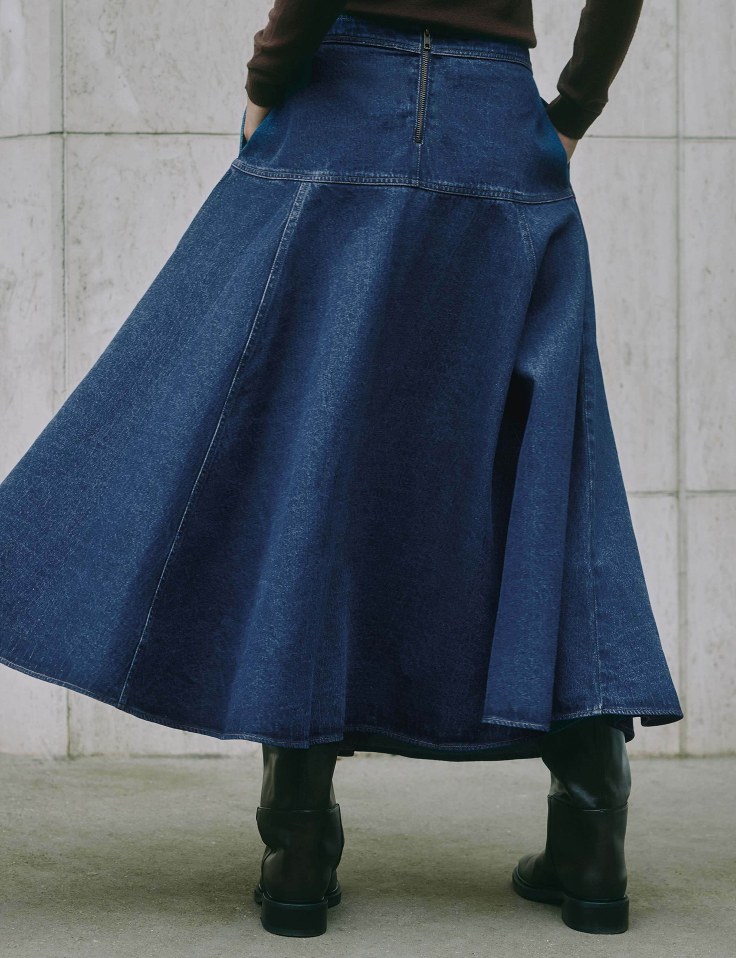 Denim Midi Skirt 4 of 5