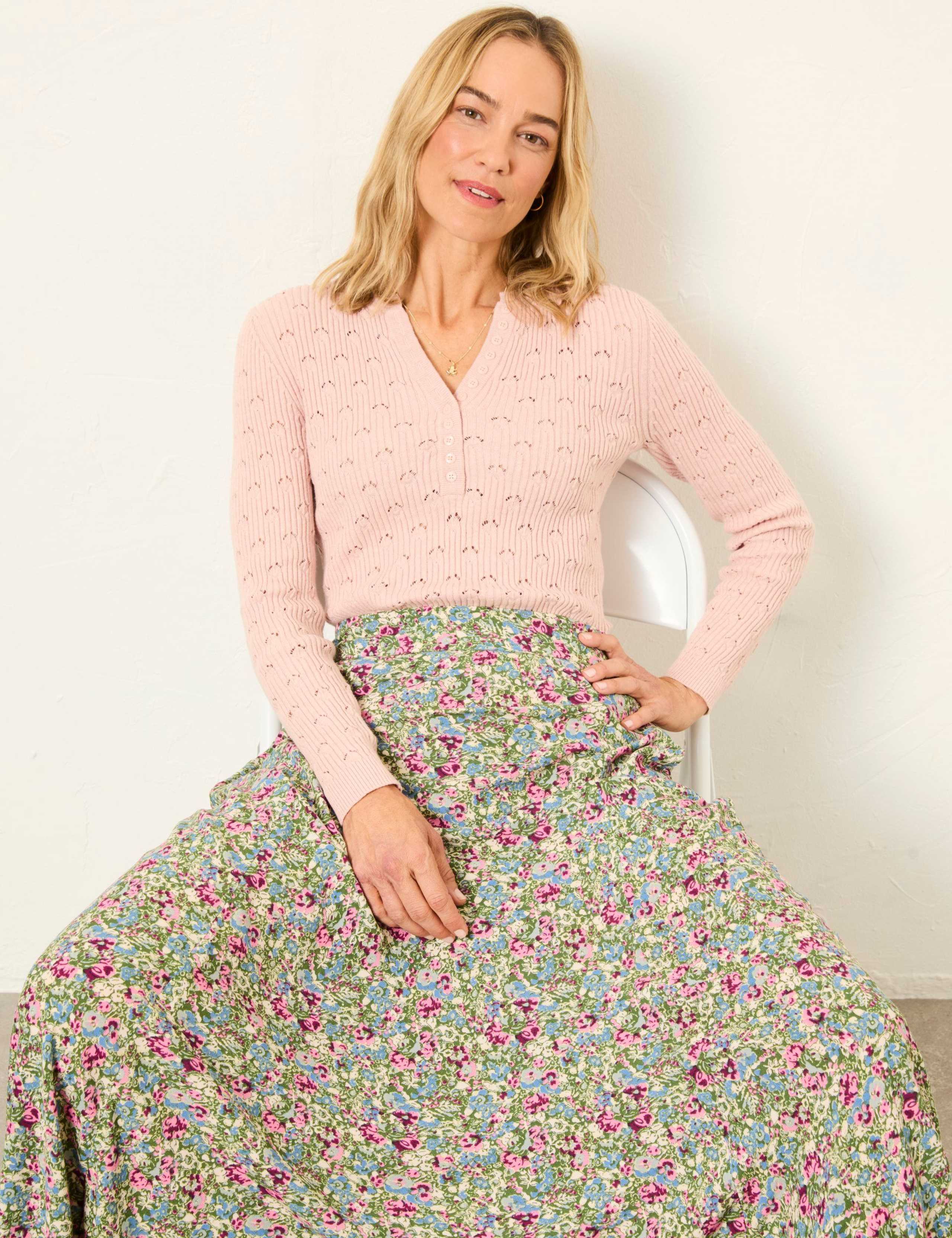 Ditsy Floral Midi A-Line Skirt 3 of 5