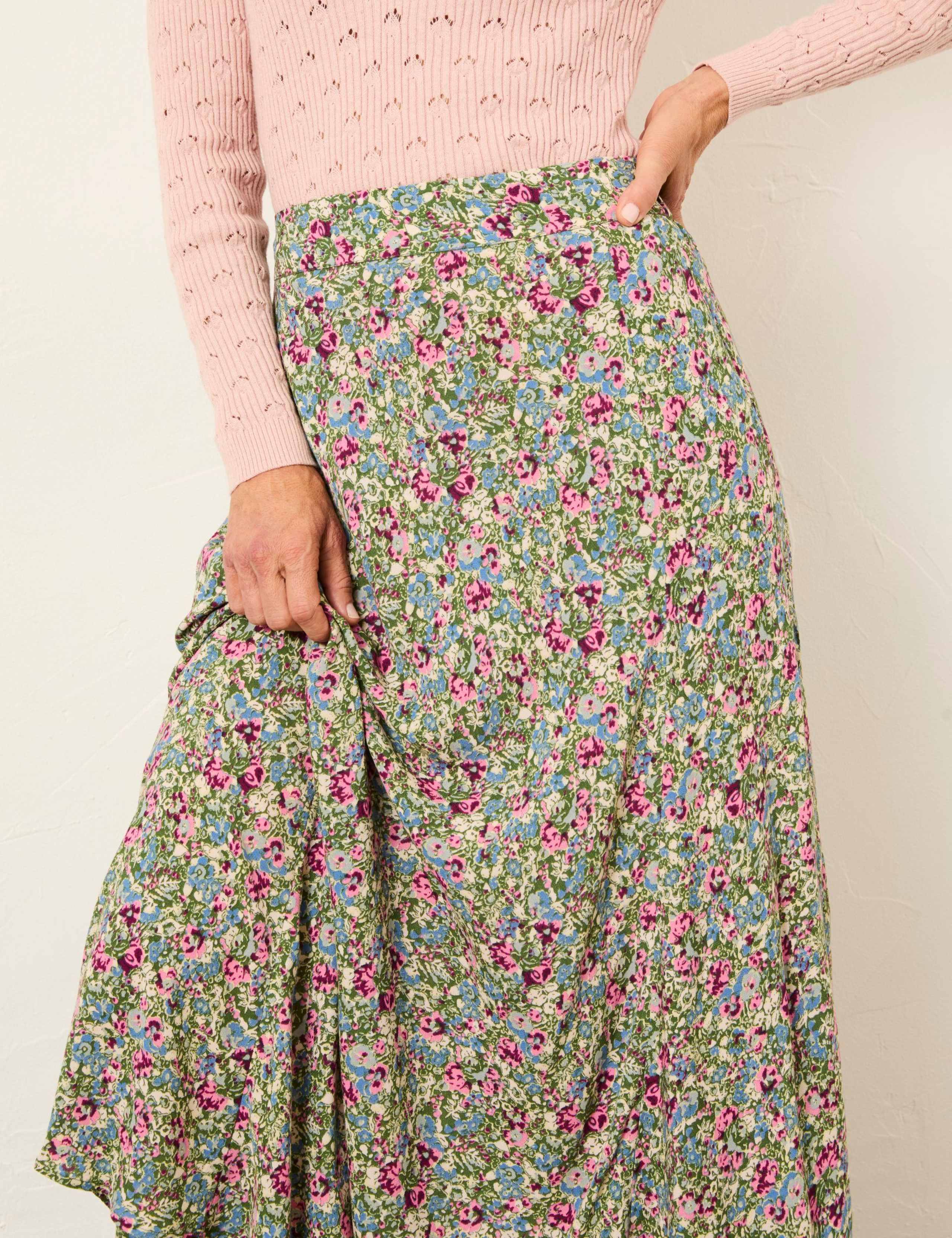 Ditsy Floral Midi A-Line Skirt 4 of 5