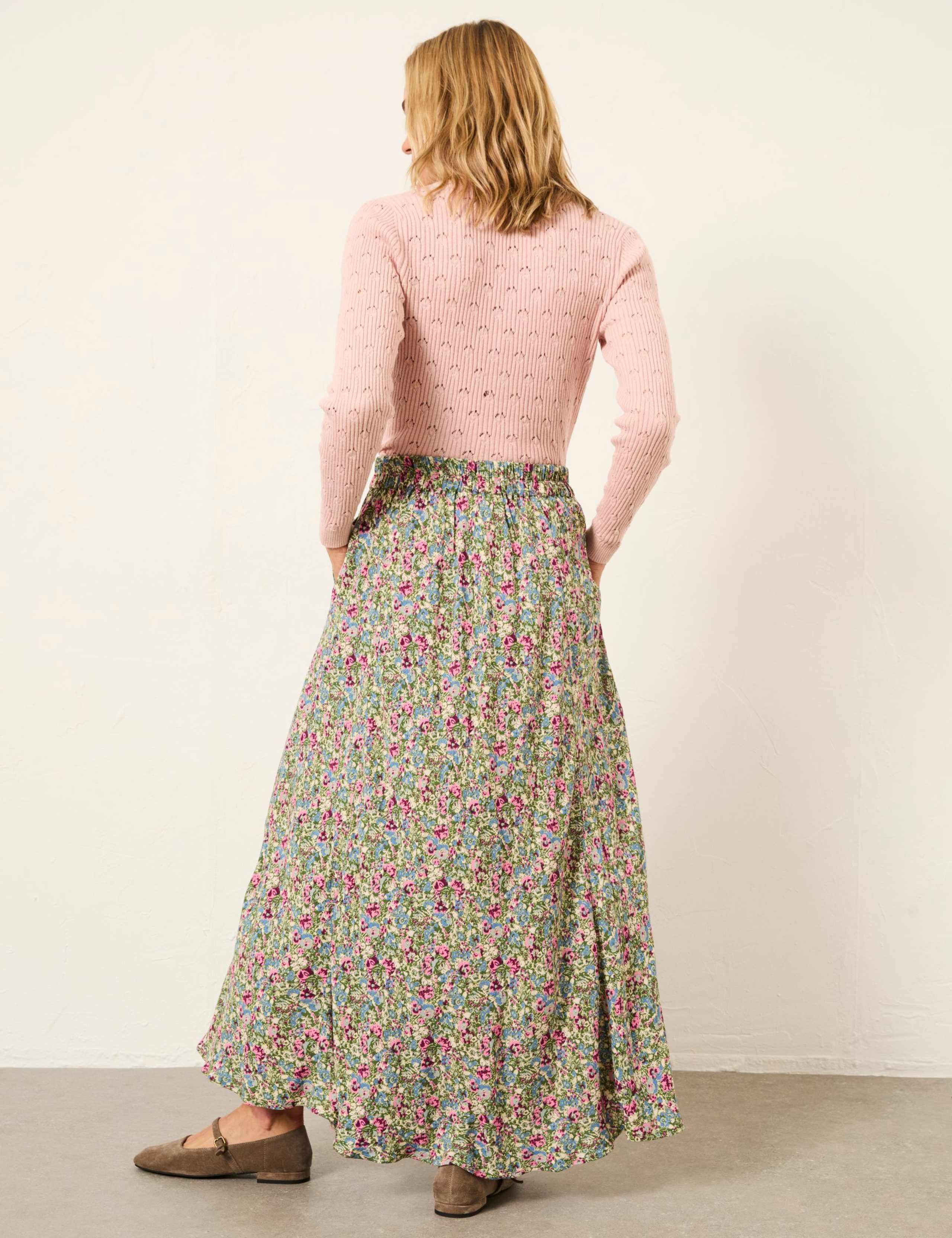 Ditsy Floral Midi A-Line Skirt 5 of 5