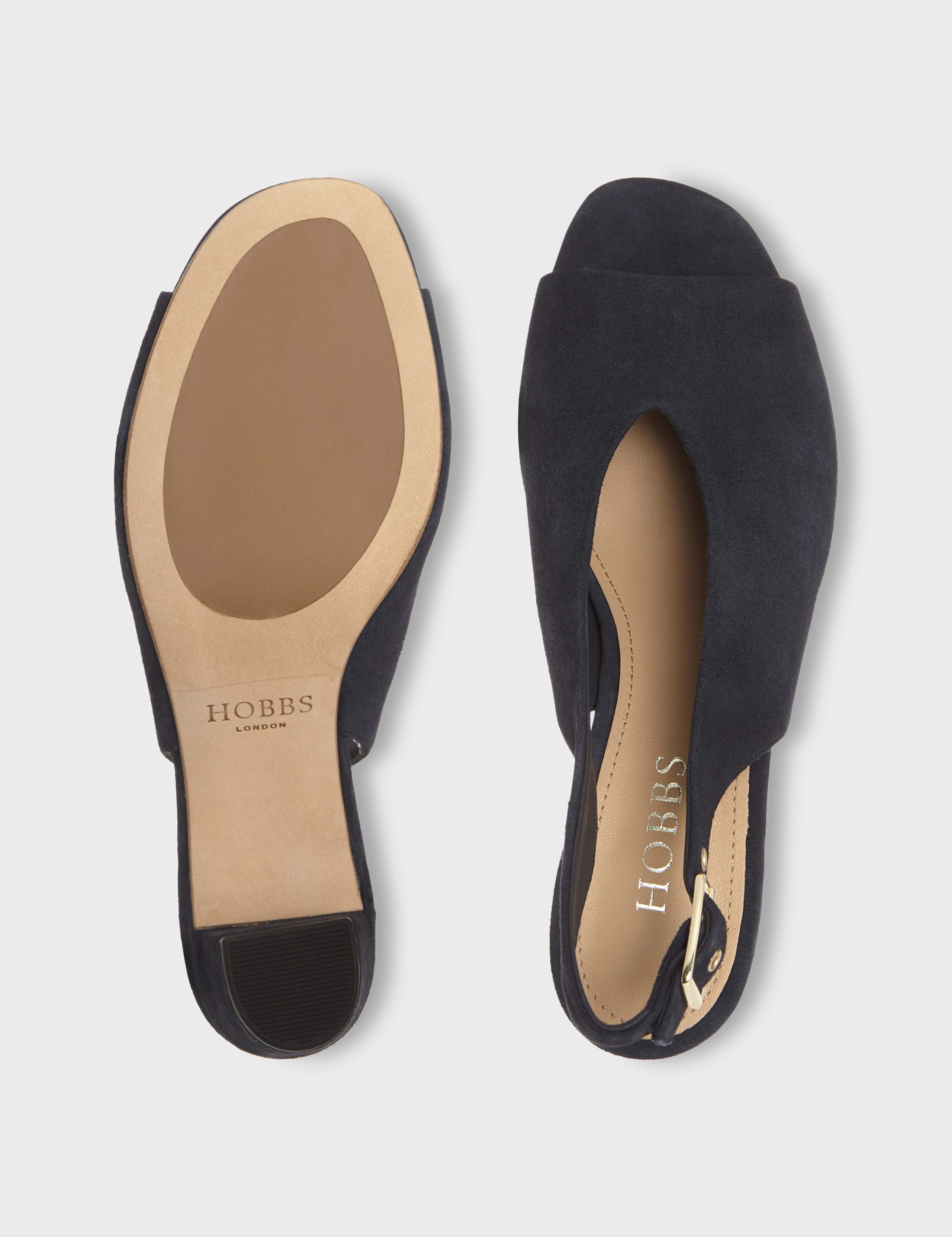 Suede Block Heel Slingback Sandals 5 of 6