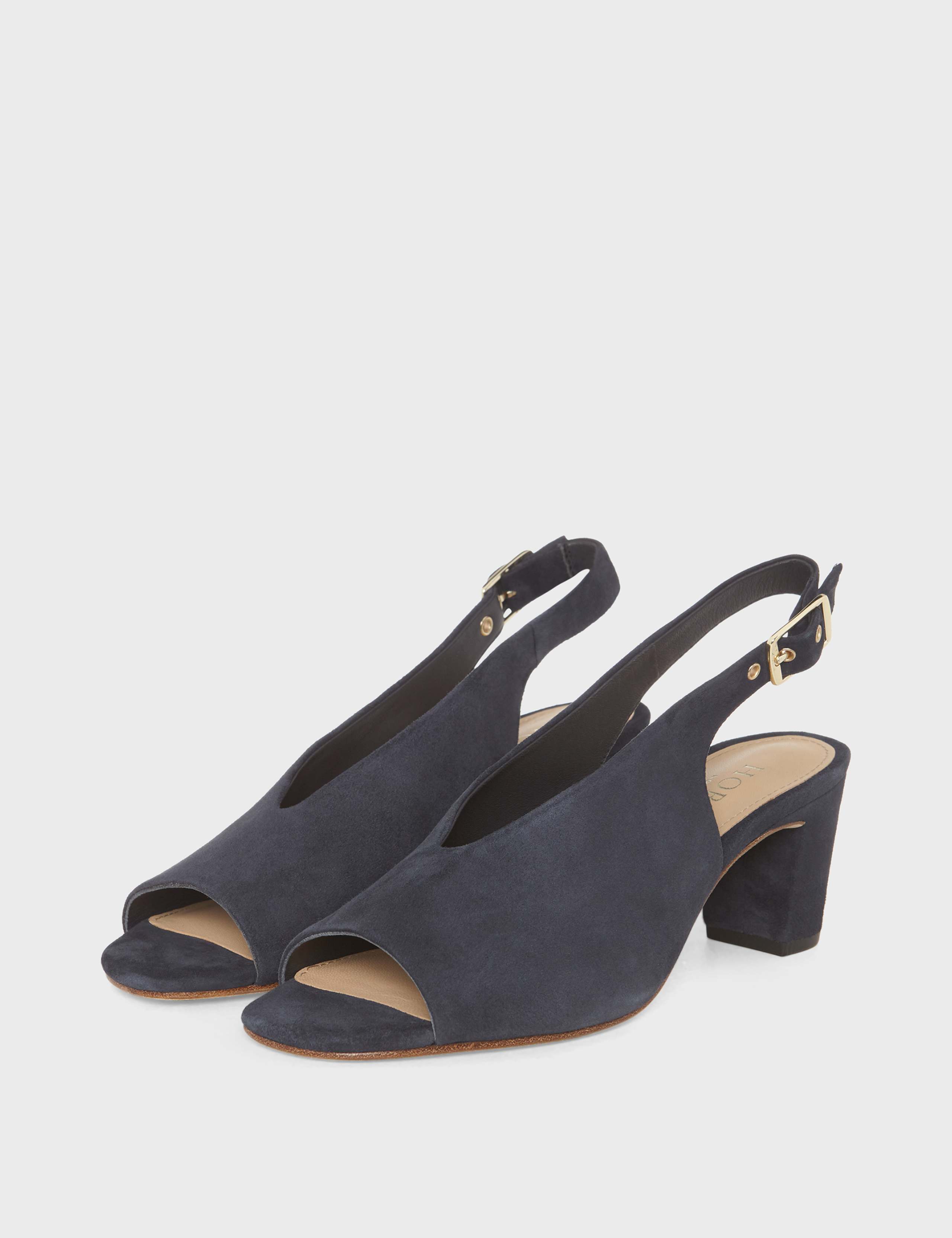Suede Block Heel Slingback Sandals 2 of 6