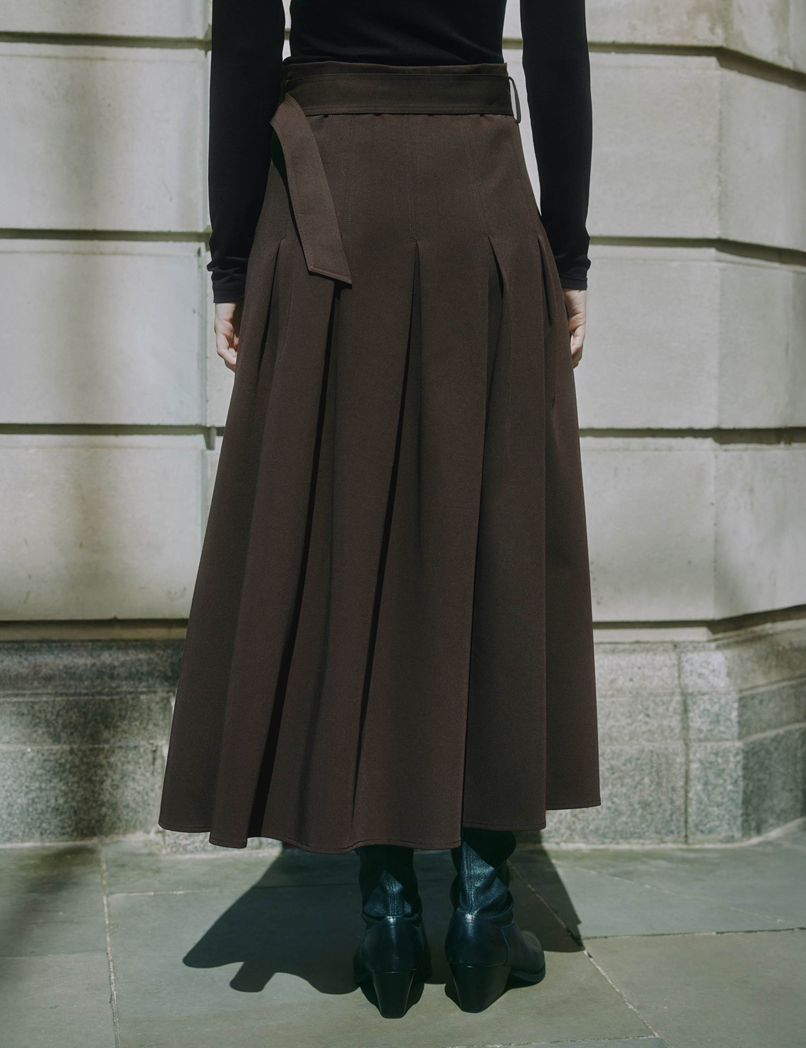 Tailored Pleated Midi Skirt 4 of 5
