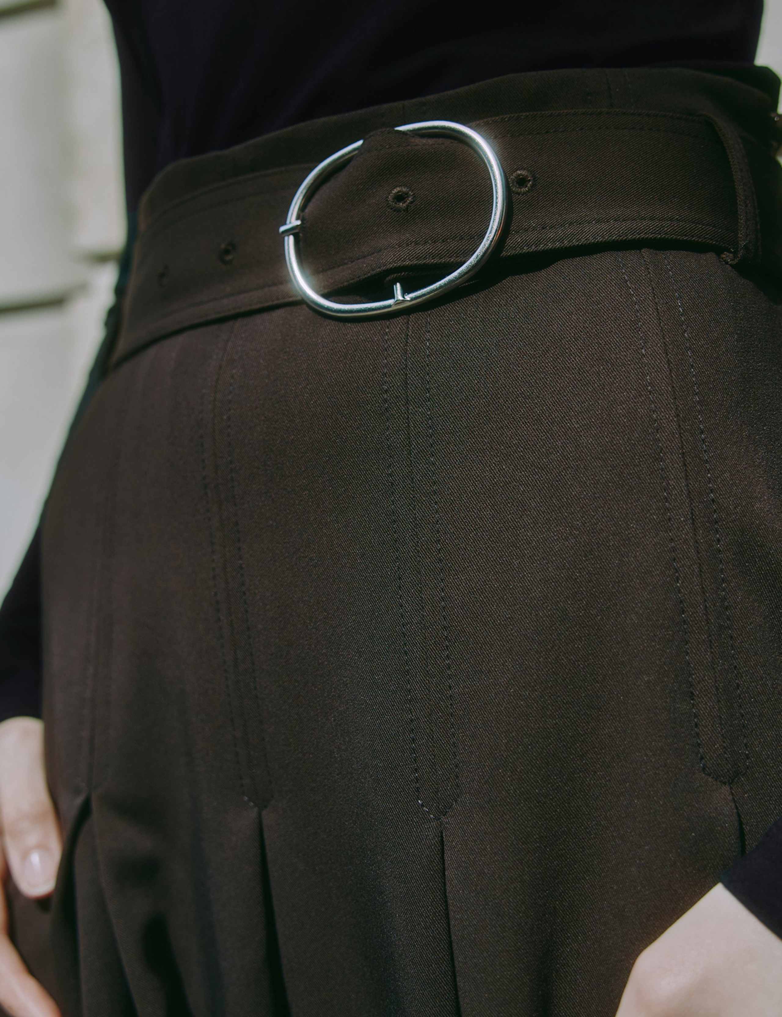 Tailored Pleated Midi Skirt 5 of 5
