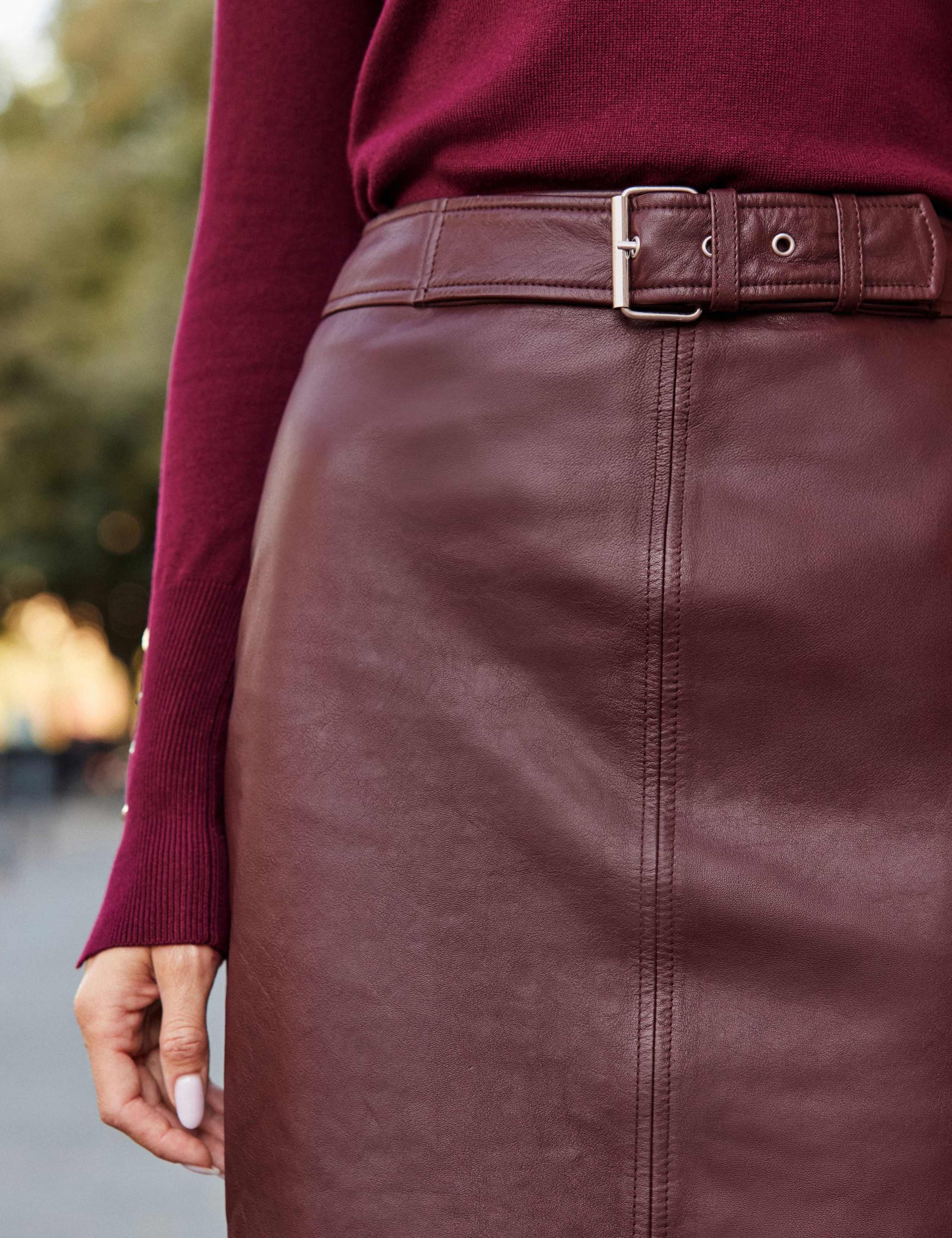 Leather Panelled Midi Pencil Skirt 6 of 6