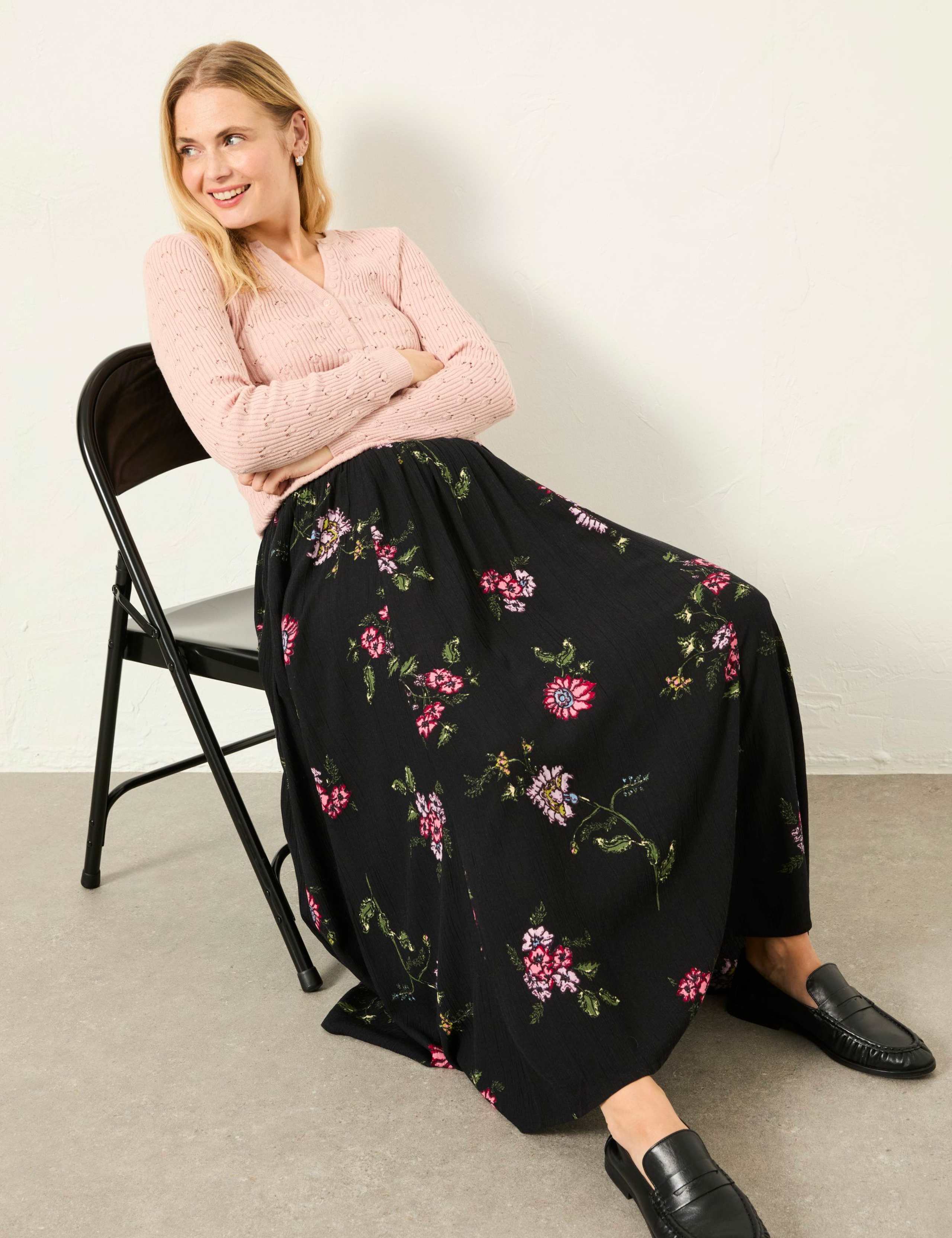 Floral Midi A-Line Skirt 4 of 6