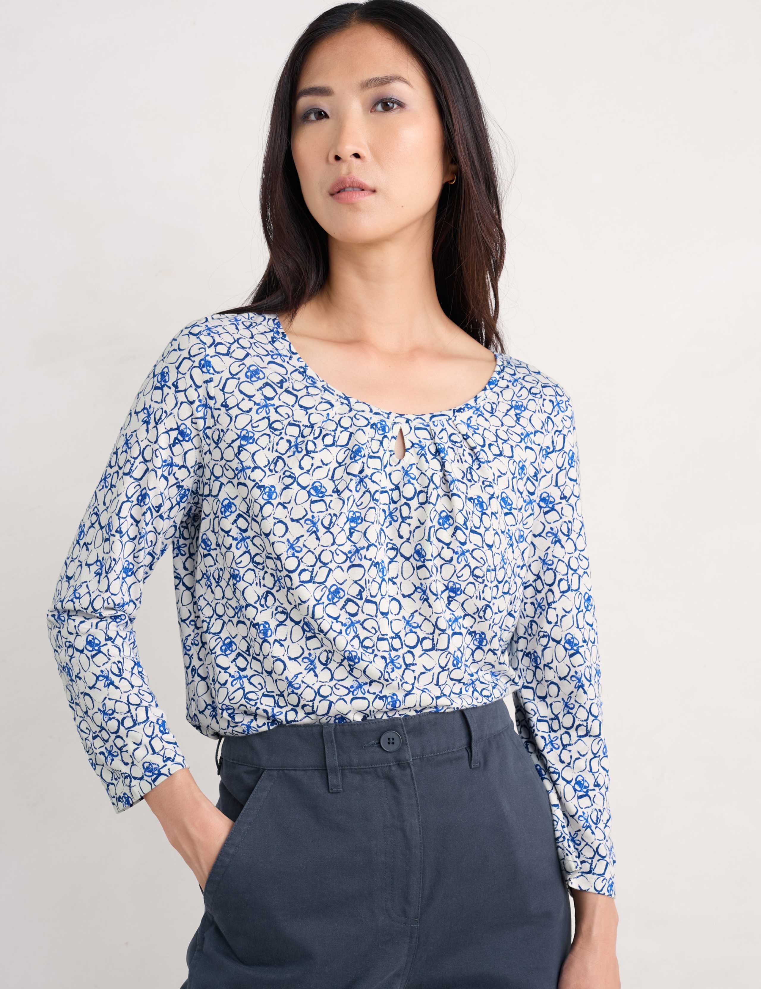 Cotton Blend Geometric Top 3 of 4