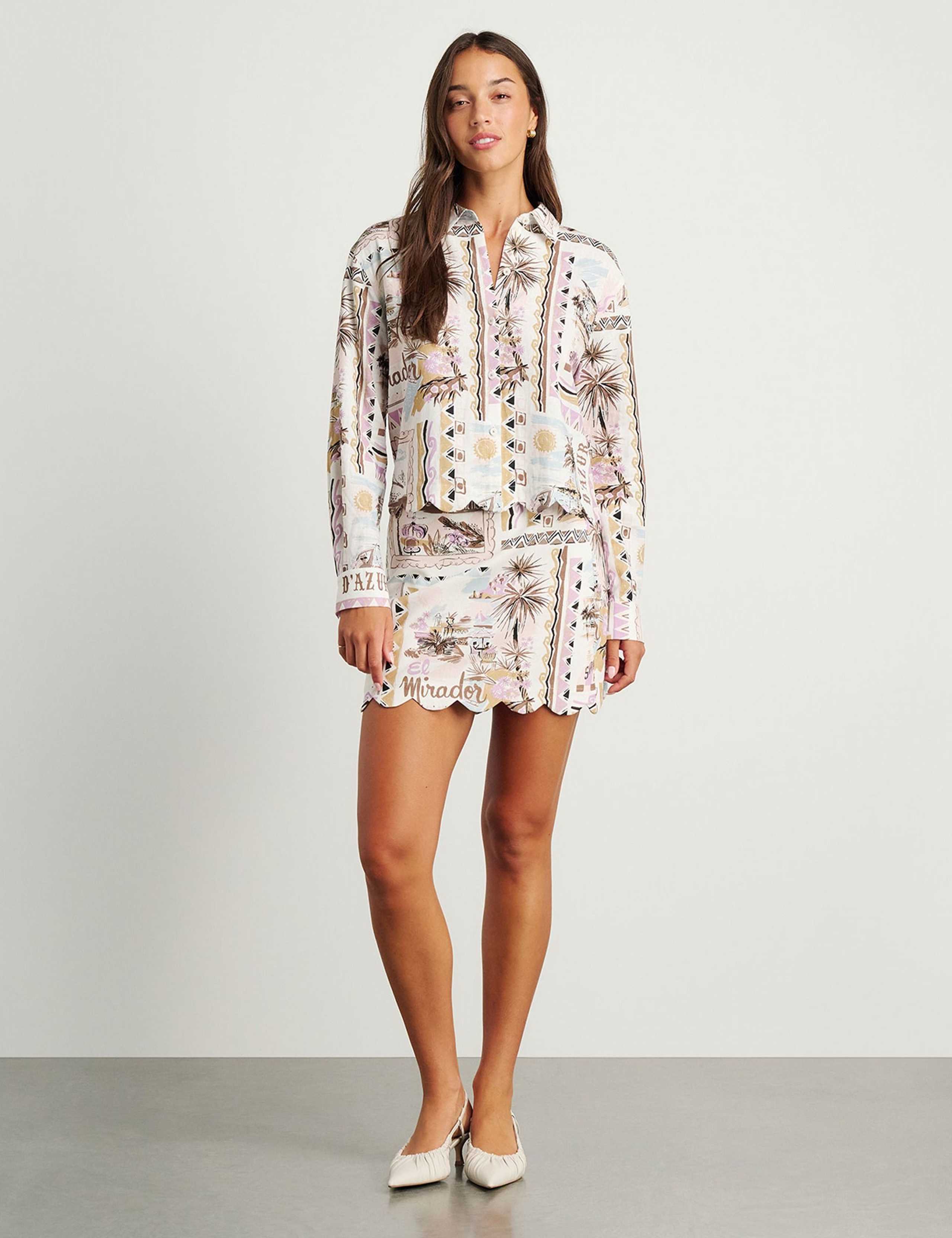 Linen Rich Printed Shirt 2 of 5