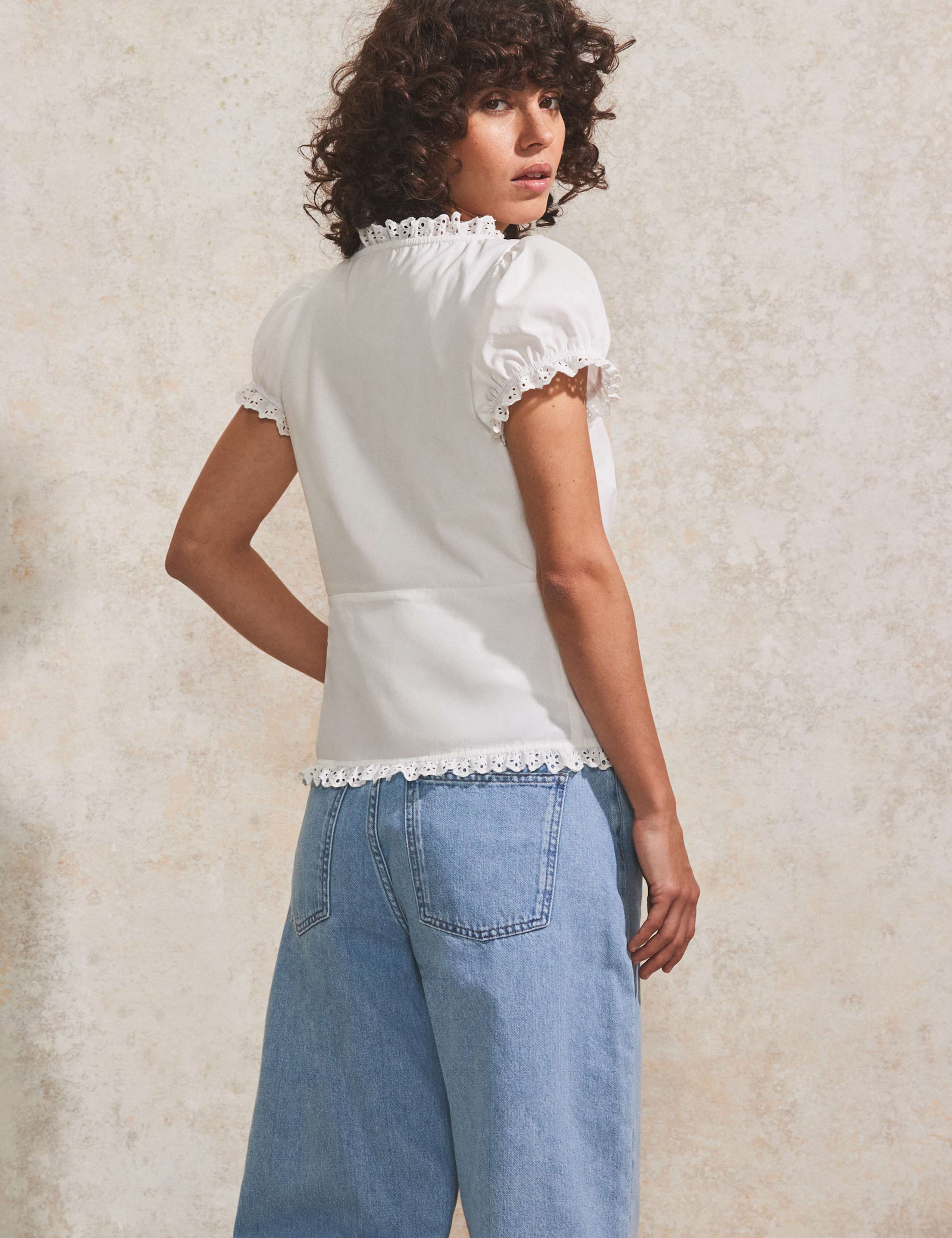 Pure Cotton Frill Detail Top 3 of 5