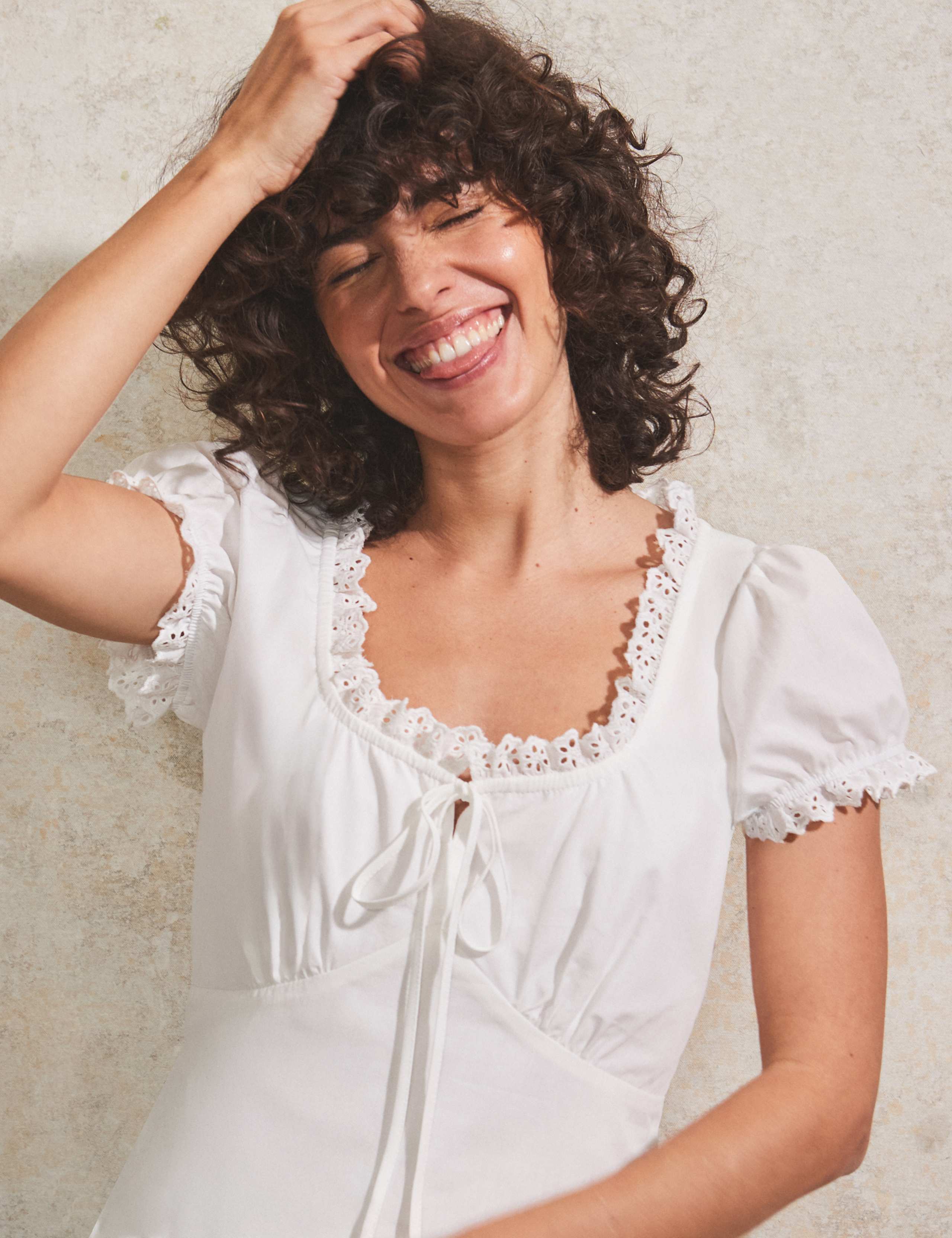 Pure Cotton Frill Detail Top 4 of 5
