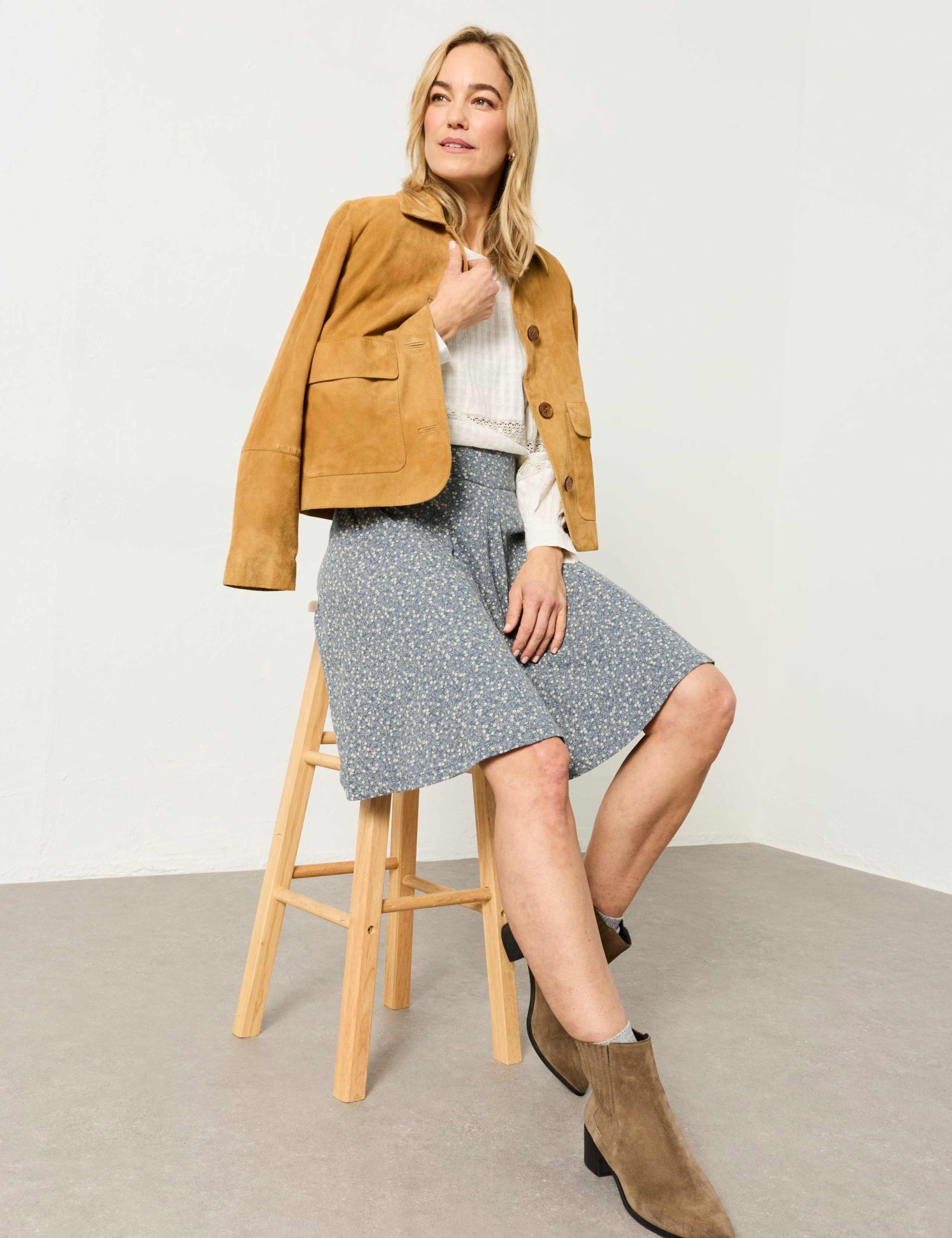 Cotton Rich Floral Mini A-Line Skirt 3 of 6