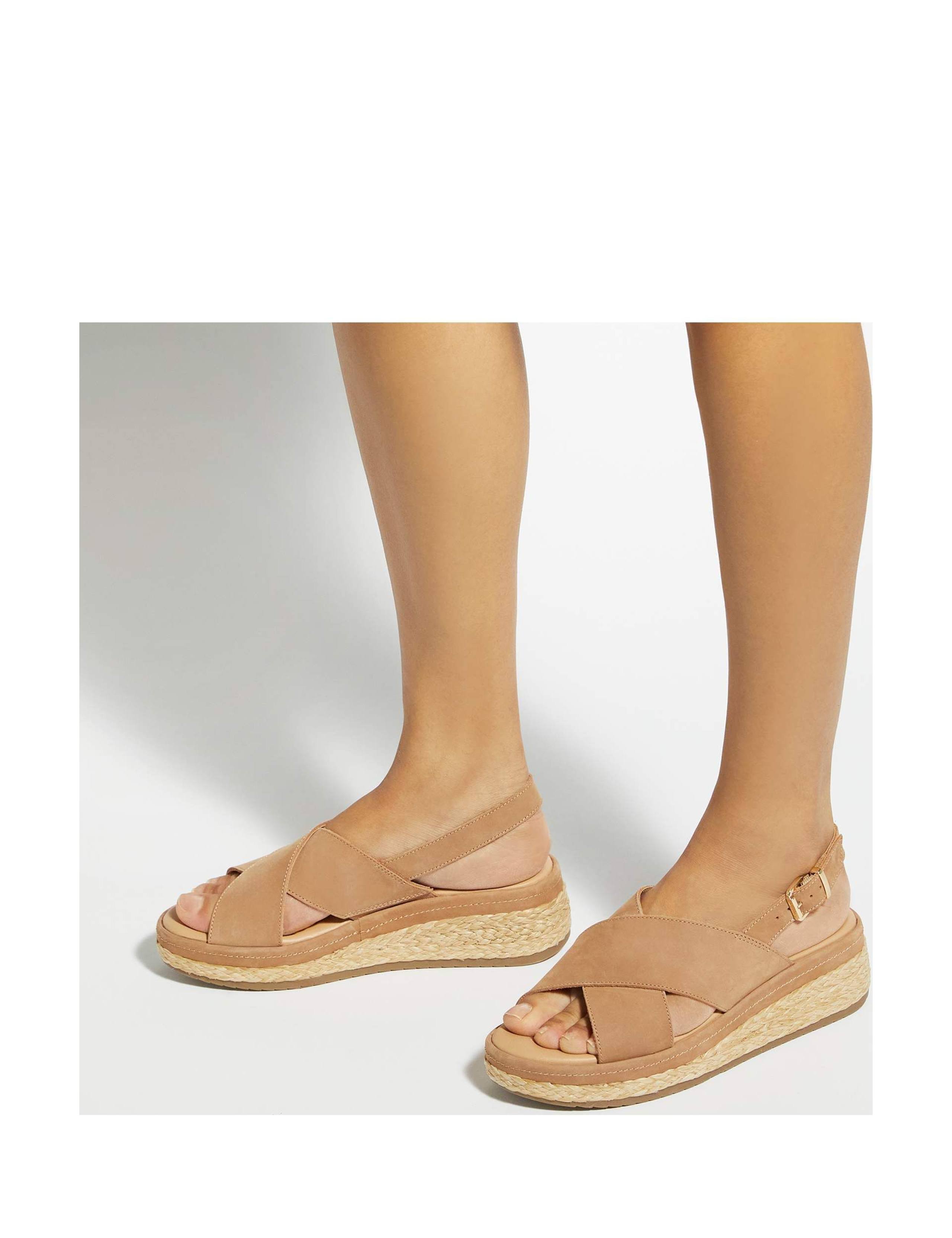 Leather Crossover Wedge Sandals 5 of 6