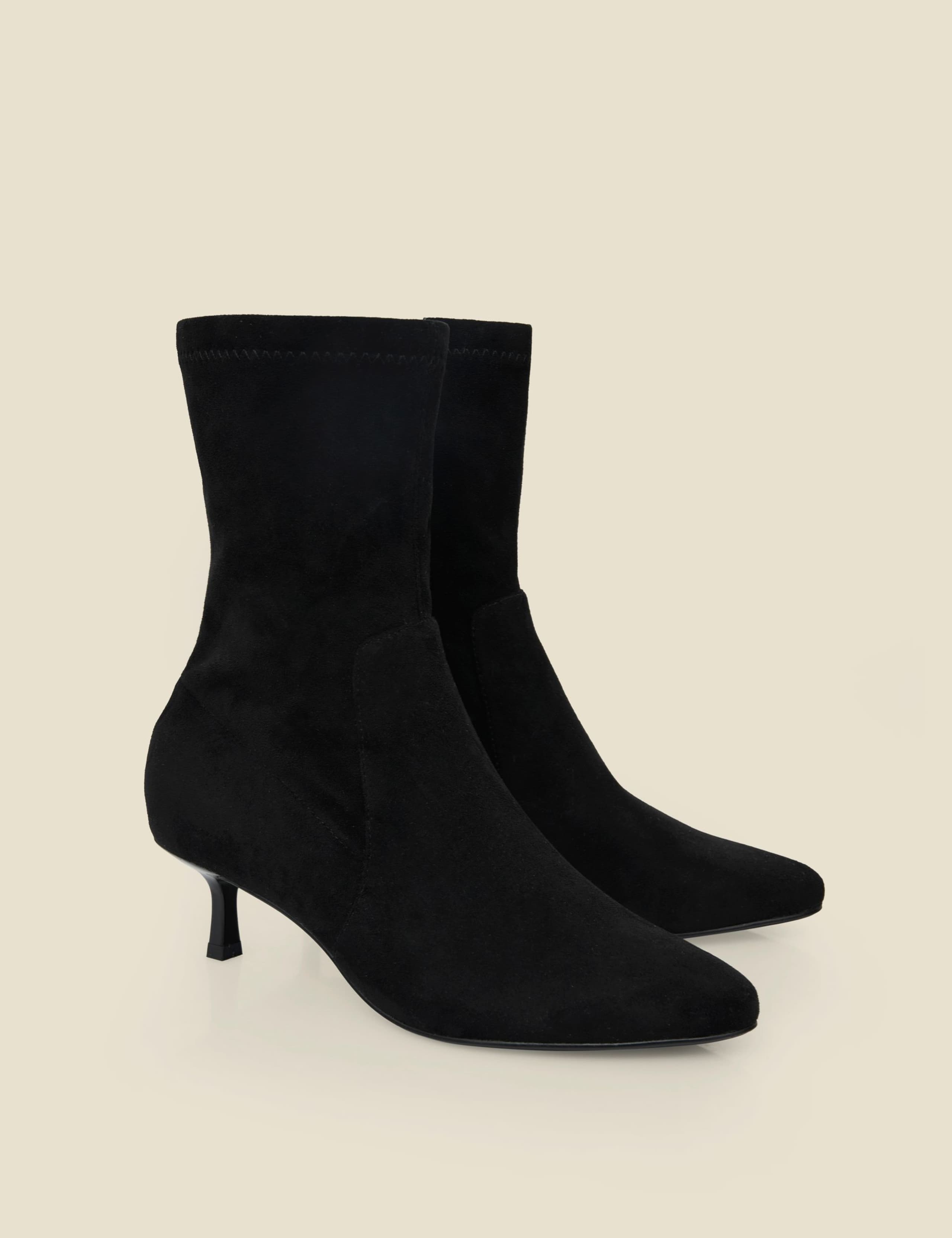 Faux Suede Kitten Heel Ankle Boots 2 of 4