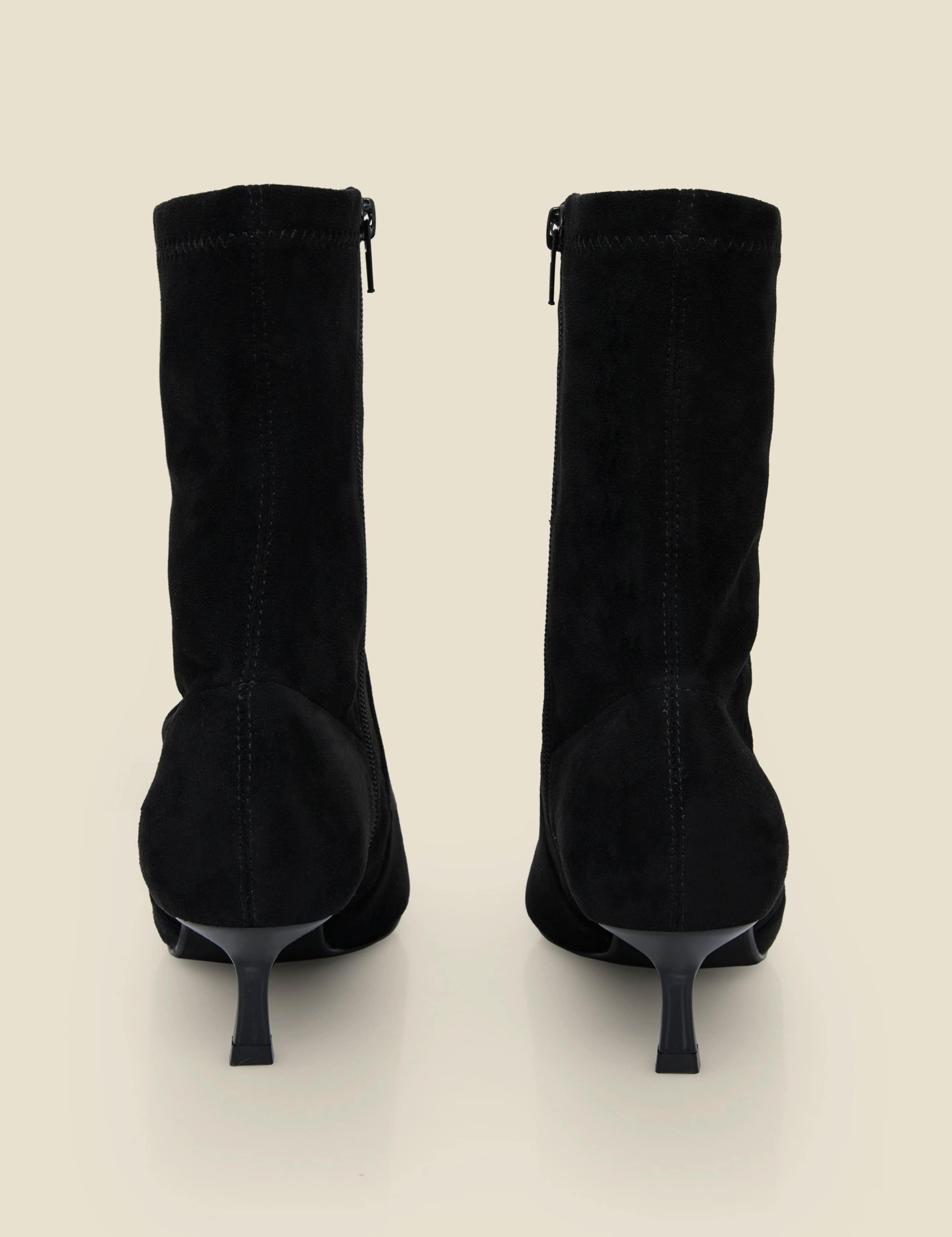 Faux Suede Kitten Heel Ankle Boots 3 of 4