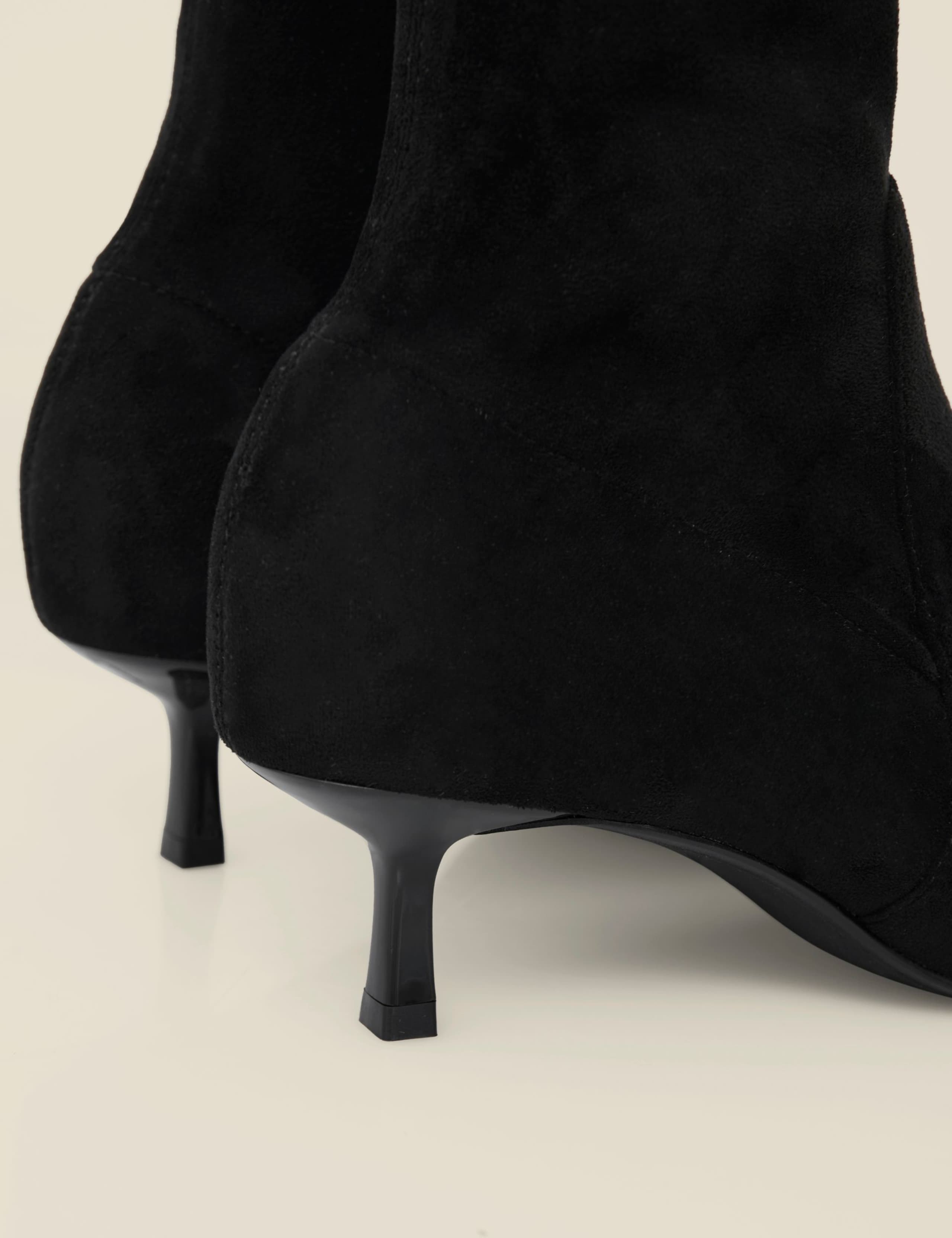 Faux Suede Kitten Heel Ankle Boots 4 of 4
