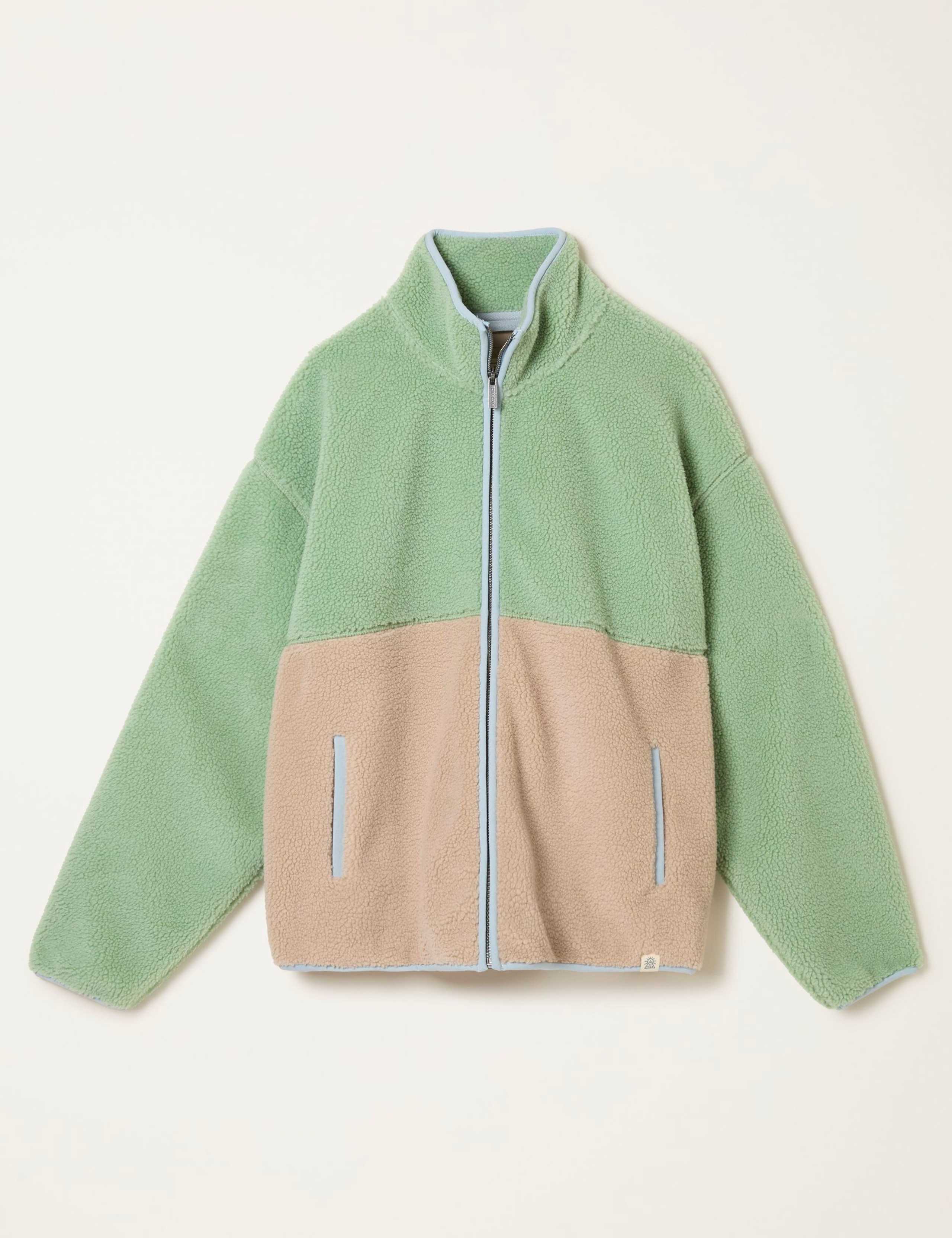 Colour Block Zip Up Fleece Jacket 2 of 6
