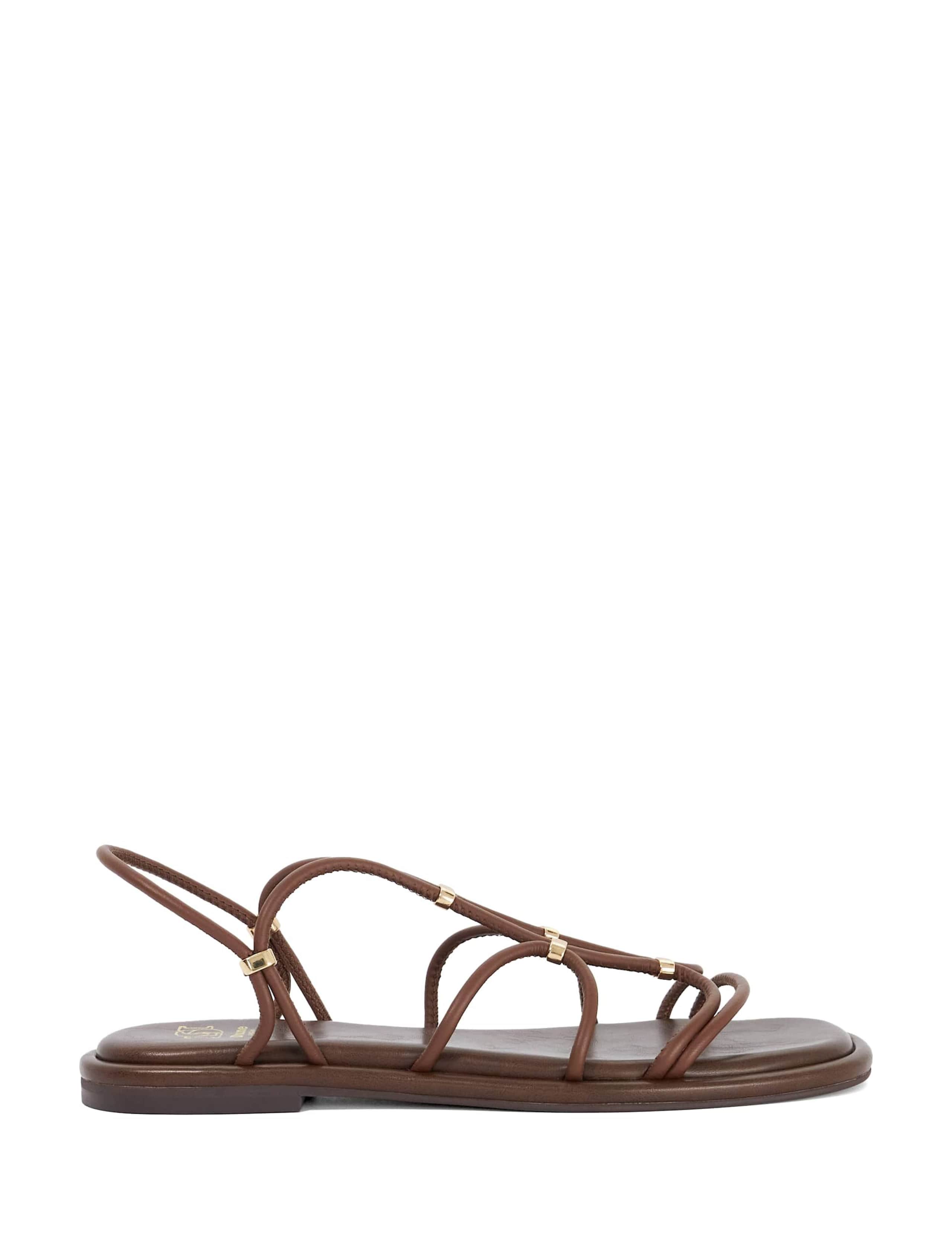 Leather Ankle Strap Flat Sandals 1 of 5