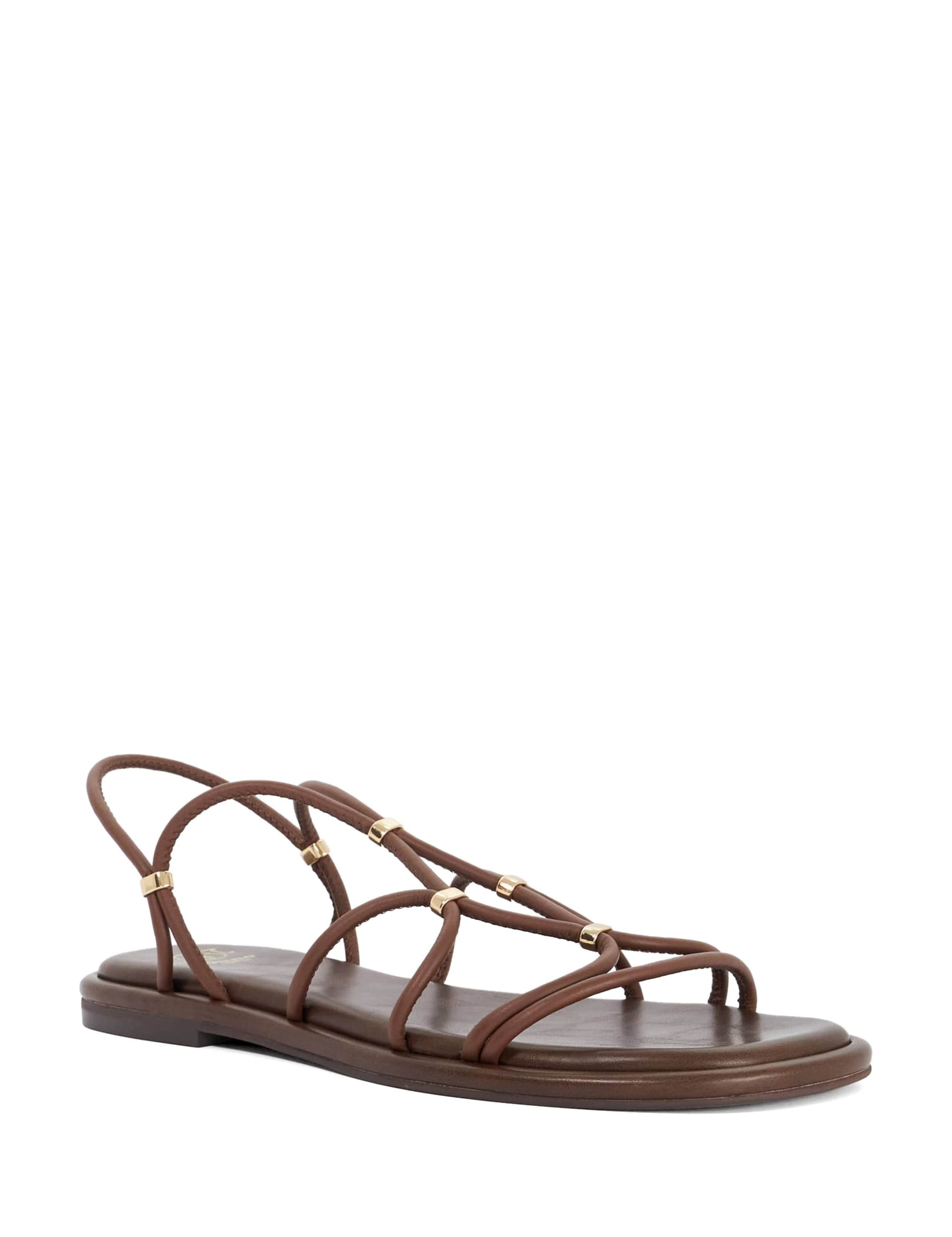 Leather Ankle Strap Flat Sandals 3 of 5