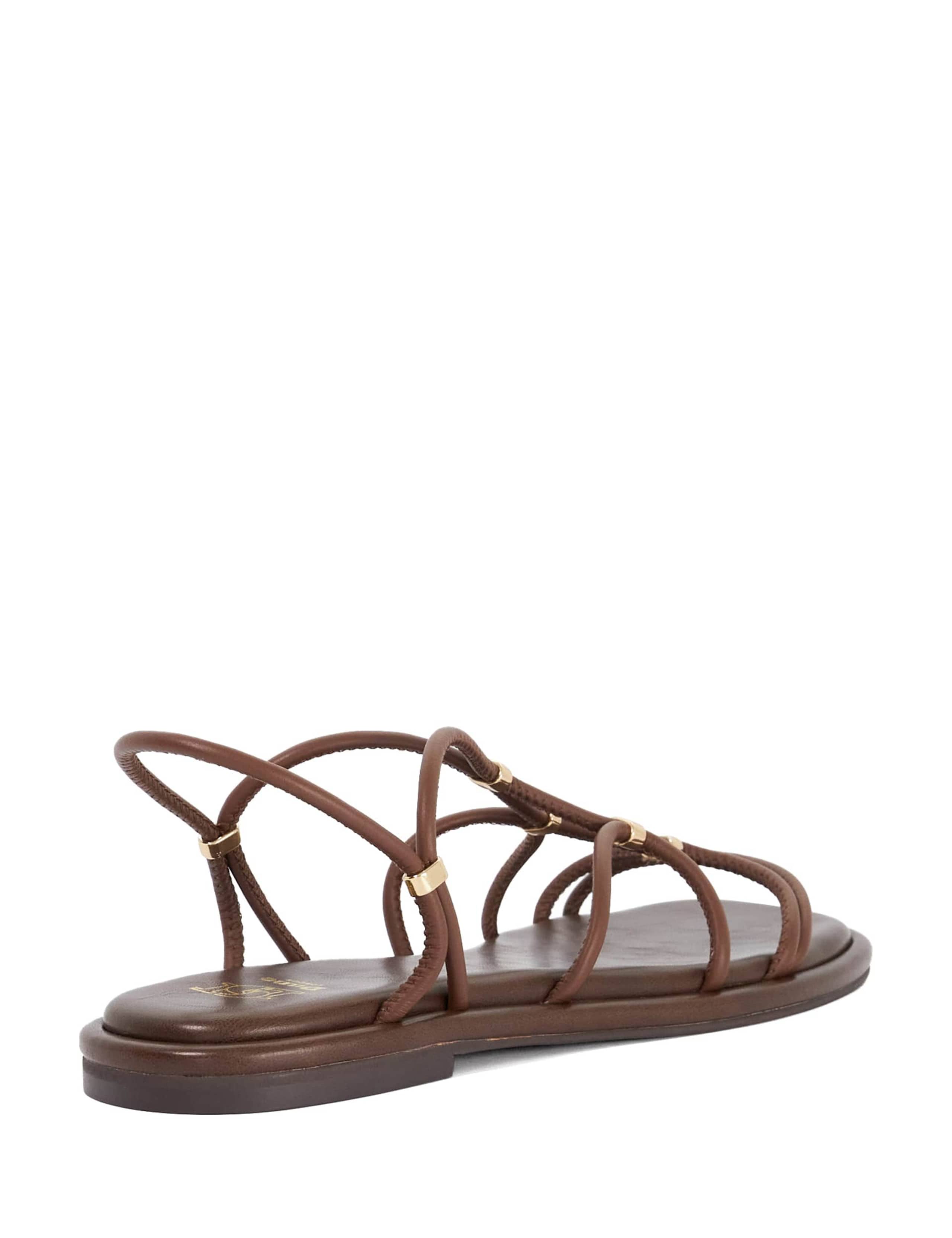 Leather Ankle Strap Flat Sandals 4 of 5