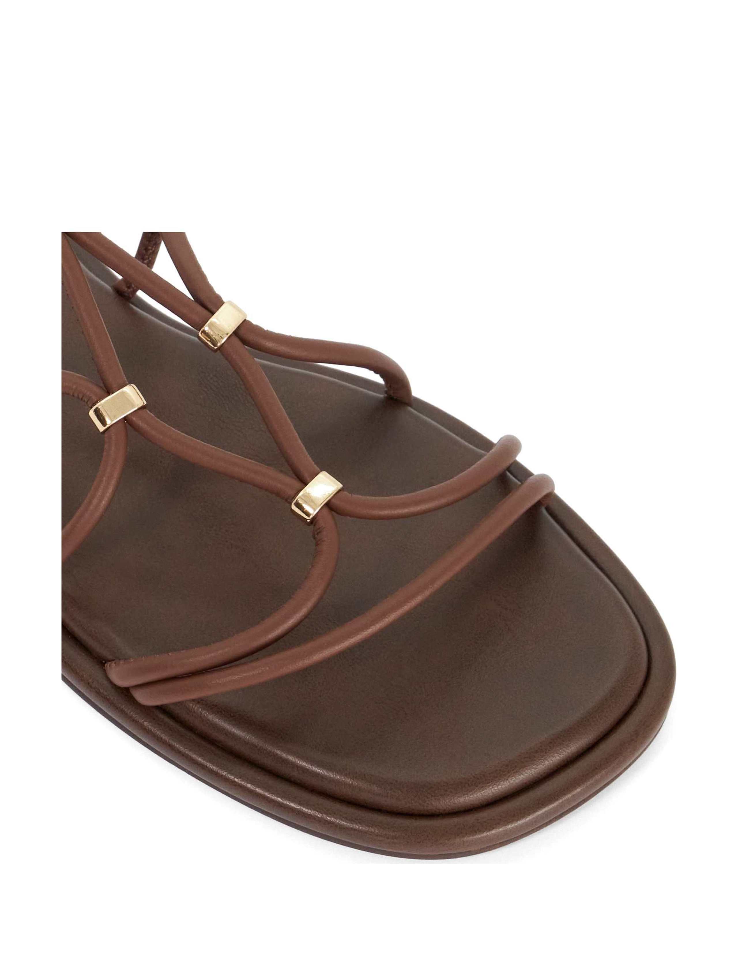 Leather Ankle Strap Flat Sandals 5 of 5
