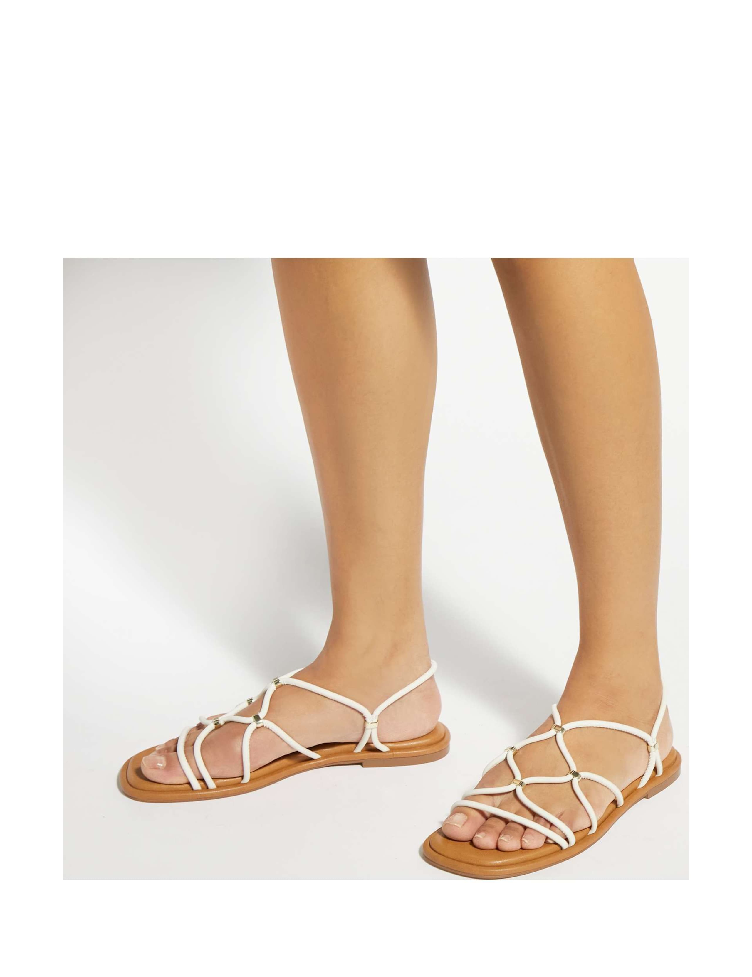 Leather Ankle Strap Flat Sandals 3 of 6