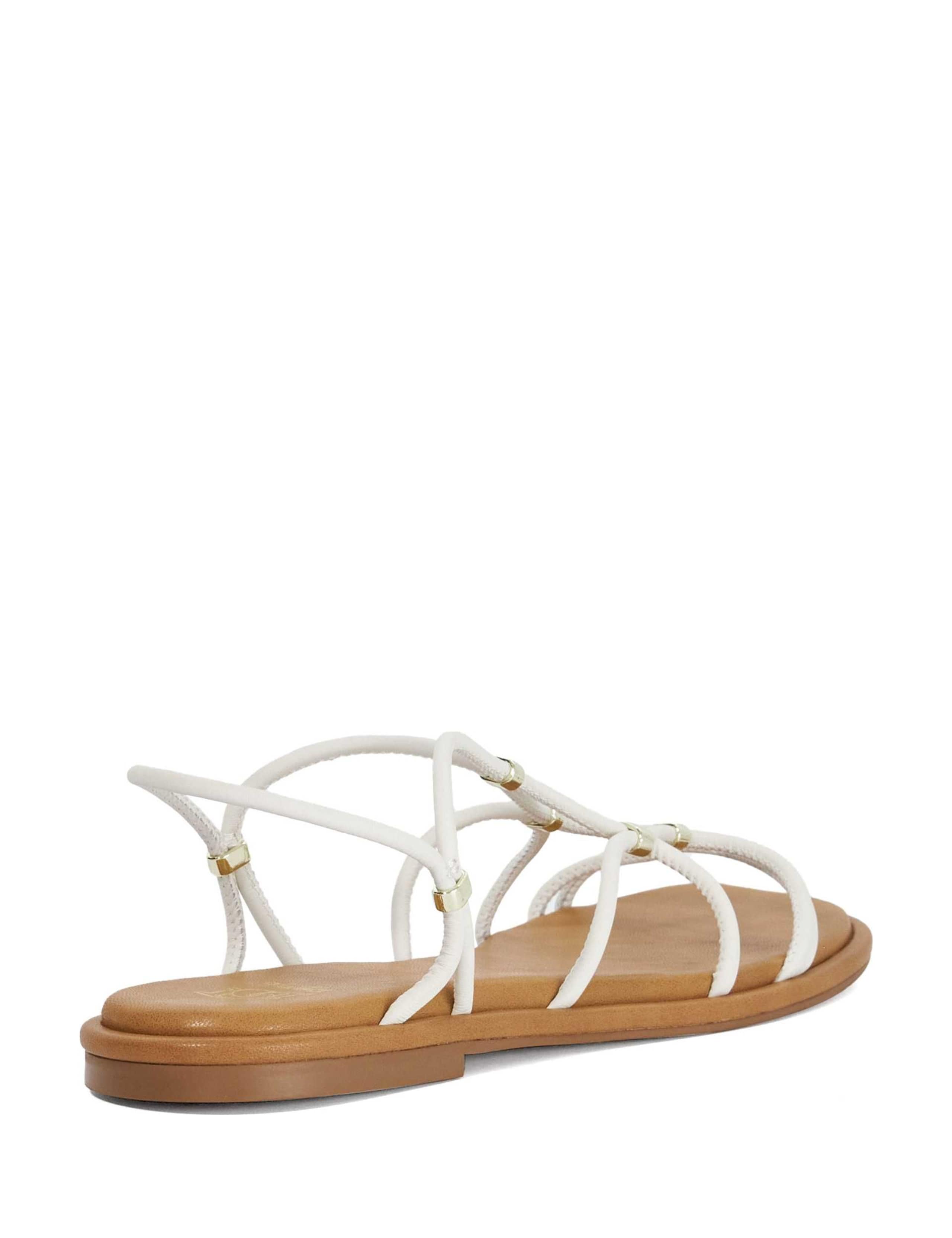 Leather Ankle Strap Flat Sandals 5 of 6