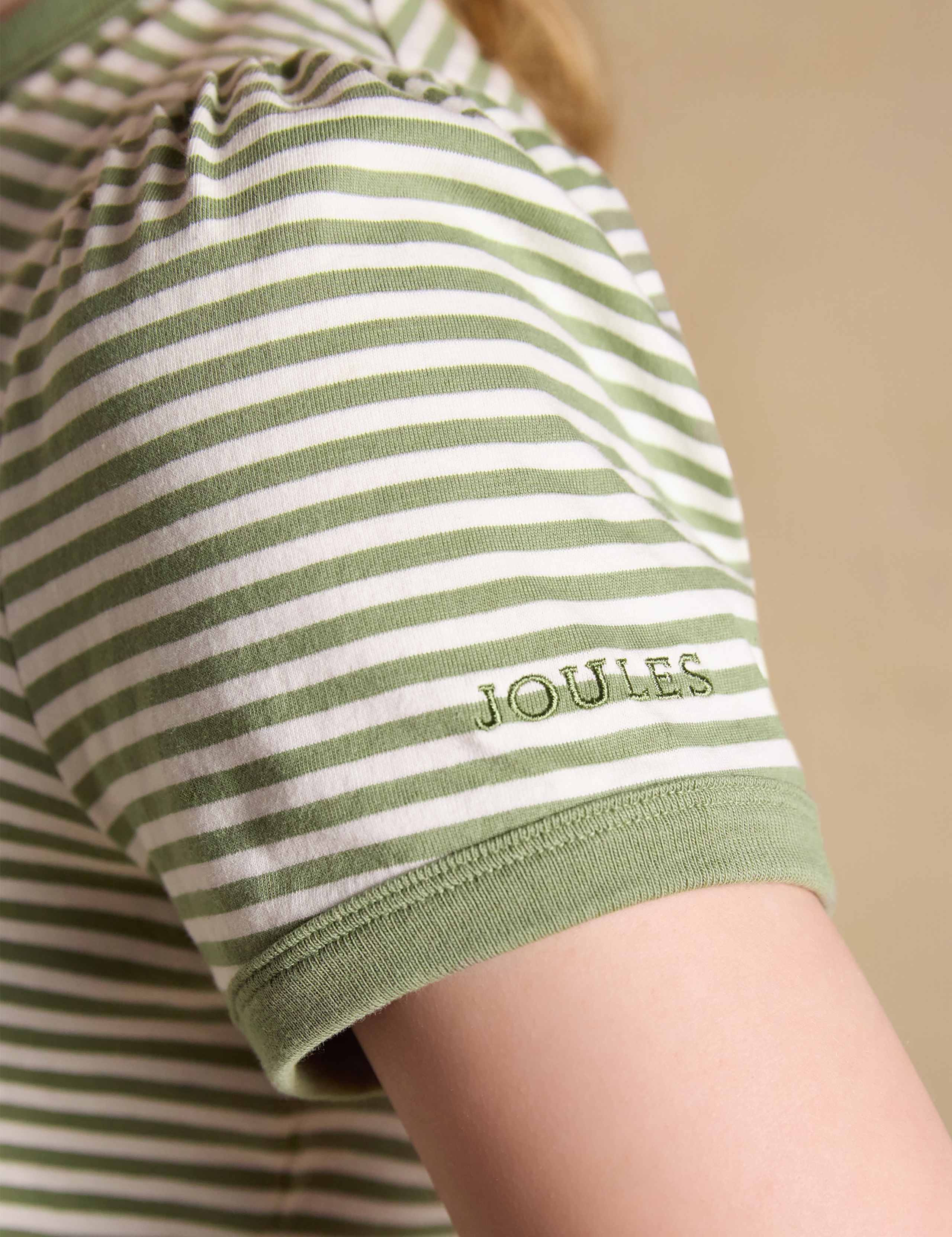 Pure Cotton Striped Puff Sleeve T-Shirt 4 of 5