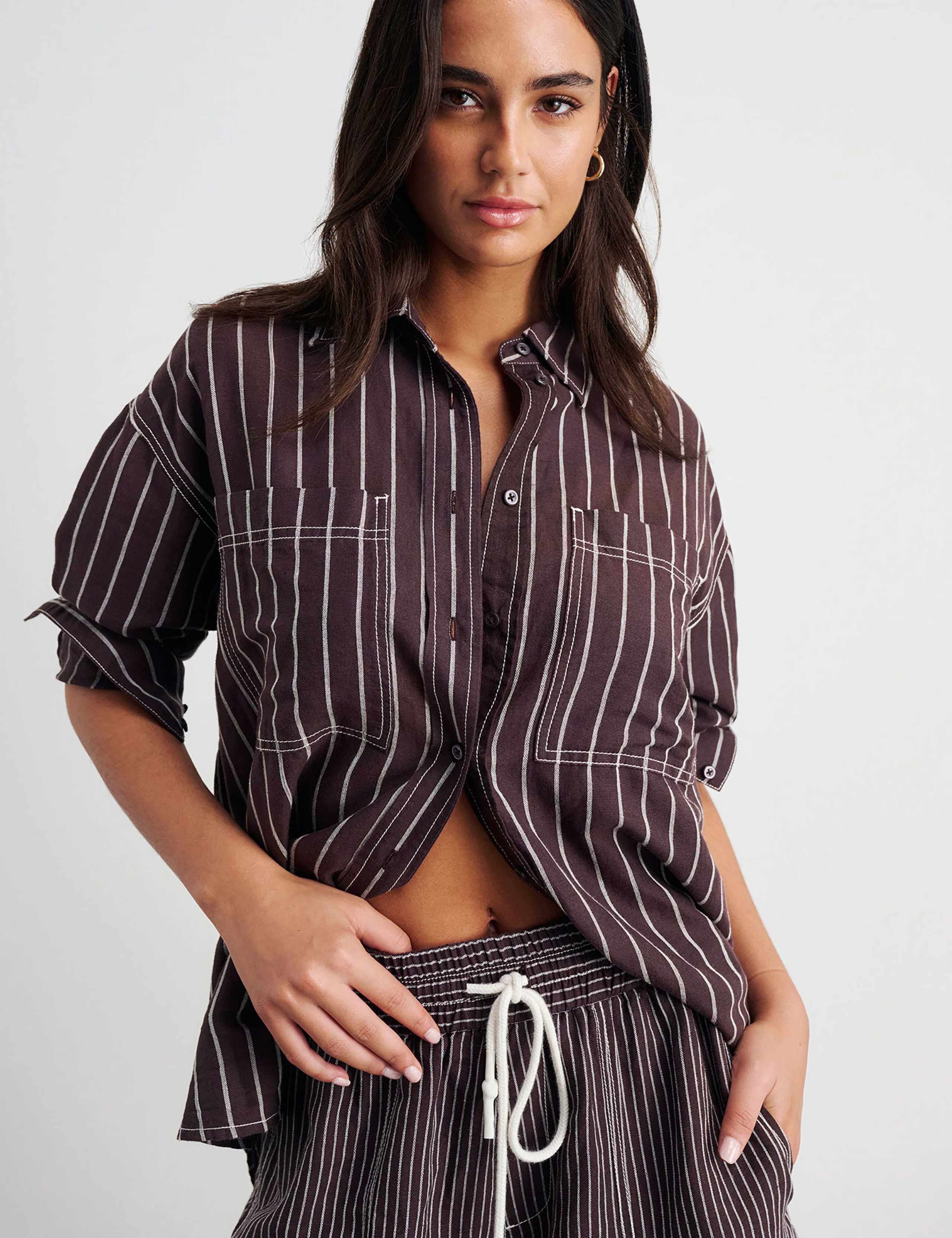 Linen Rich Striped Shirt 1 of 9