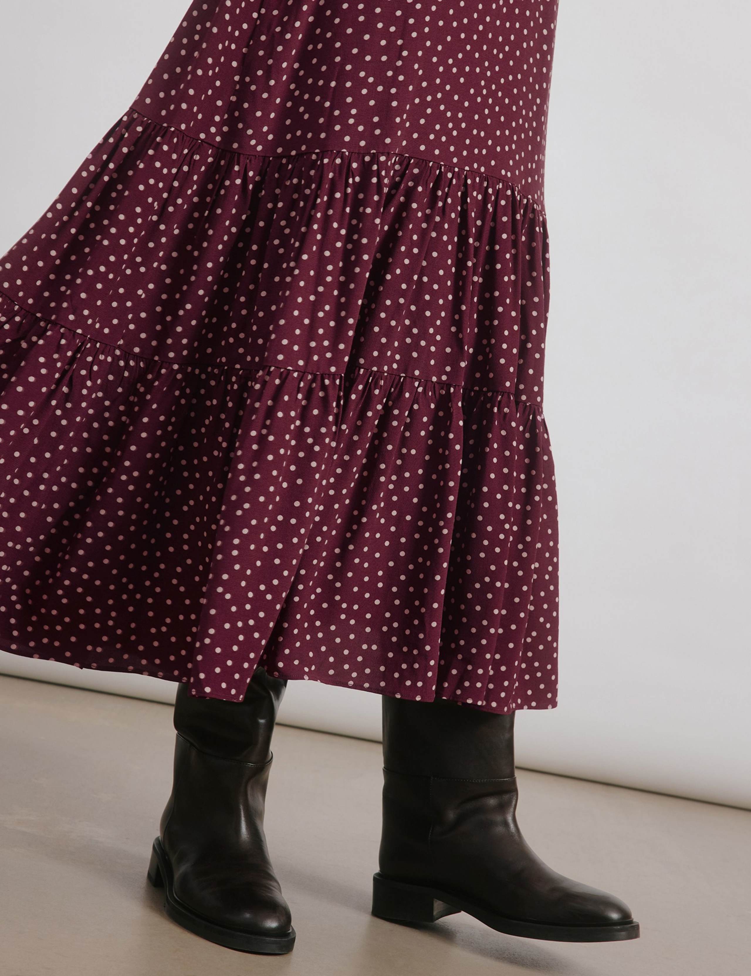 Polka Dot V-Neck Midi Tiered Dress 5 of 5