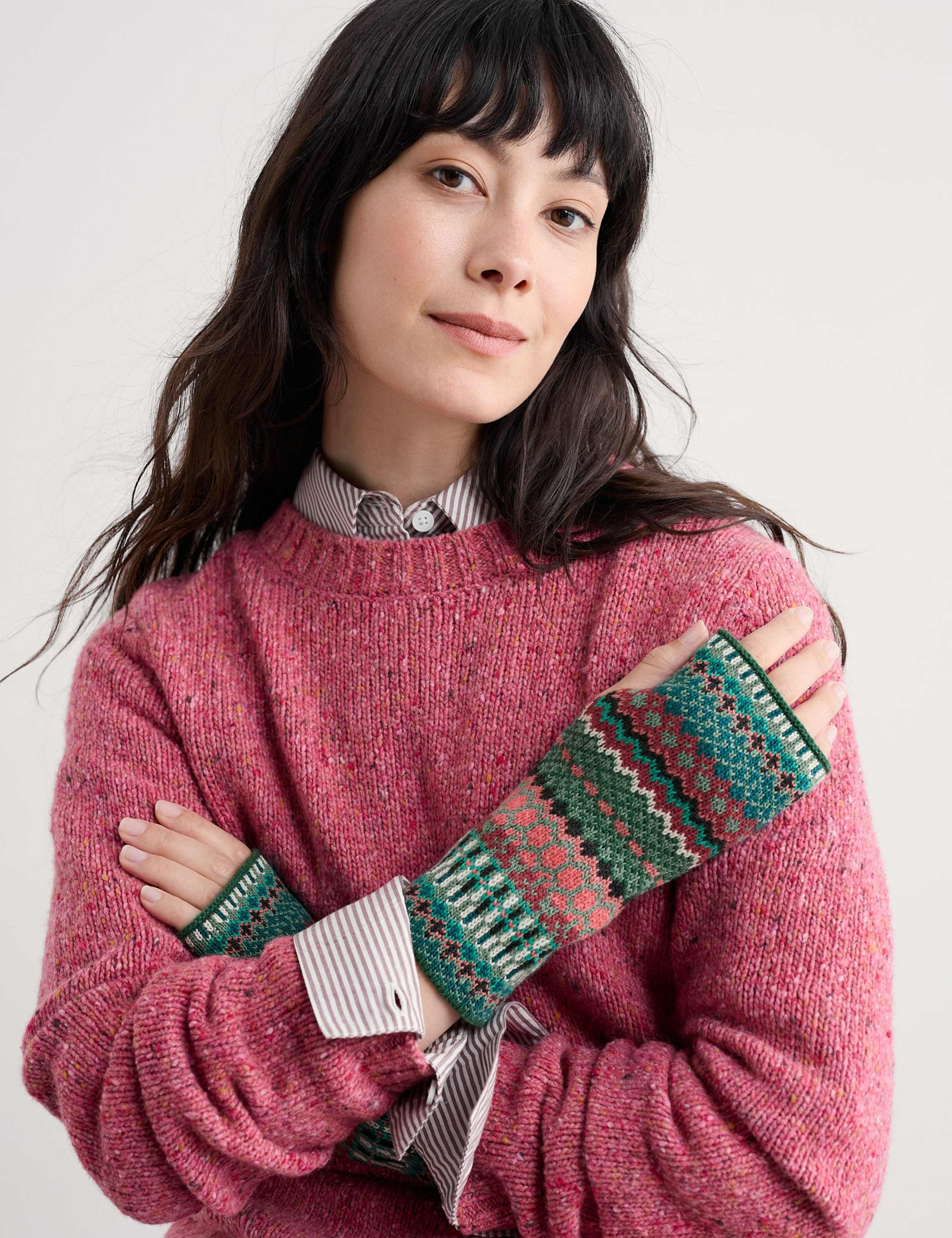 Jacquard Handwarmer Gloves with Merino Wool 2 of 2
