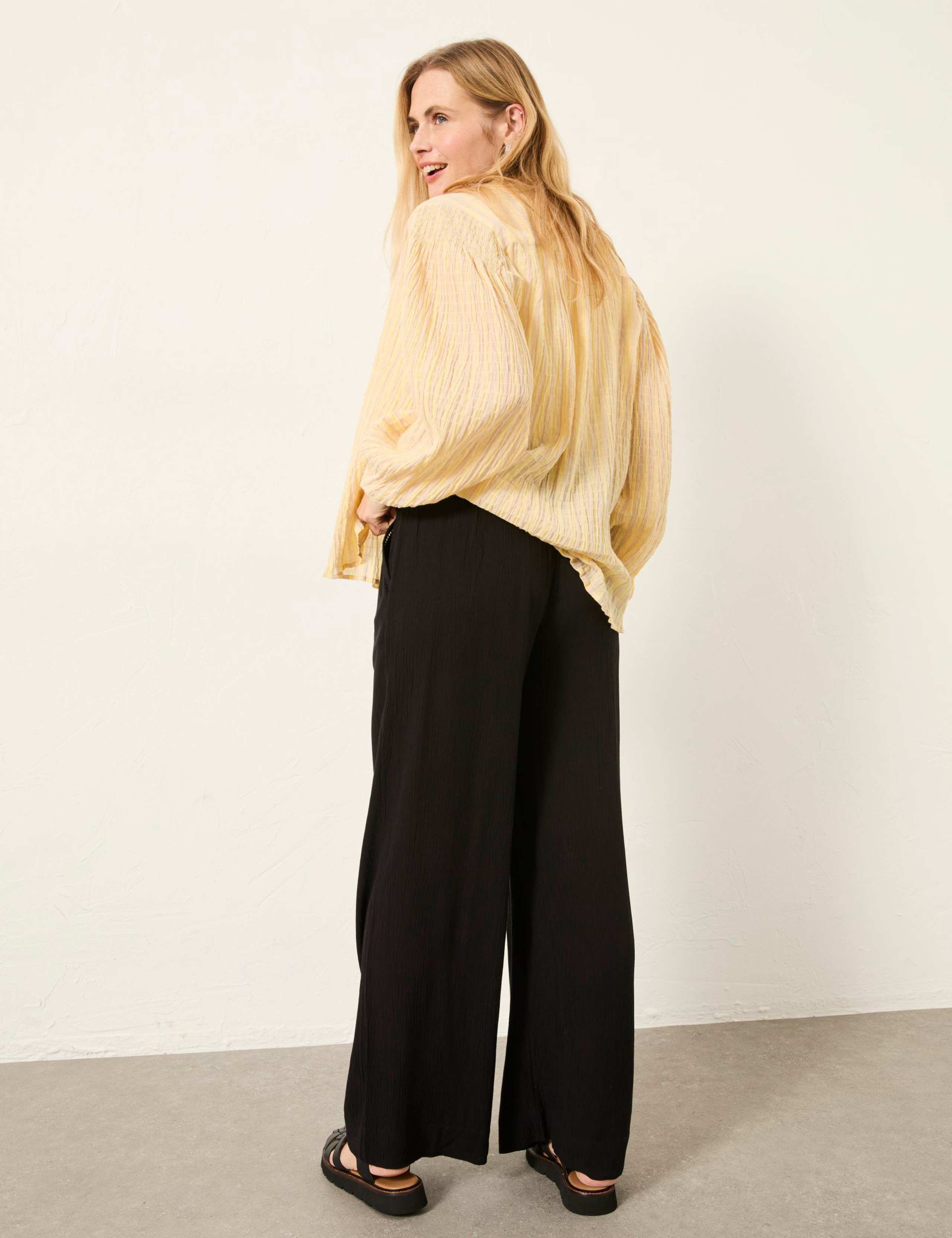 Drawstring Wide Leg Palazzo Trousers 5 of 5