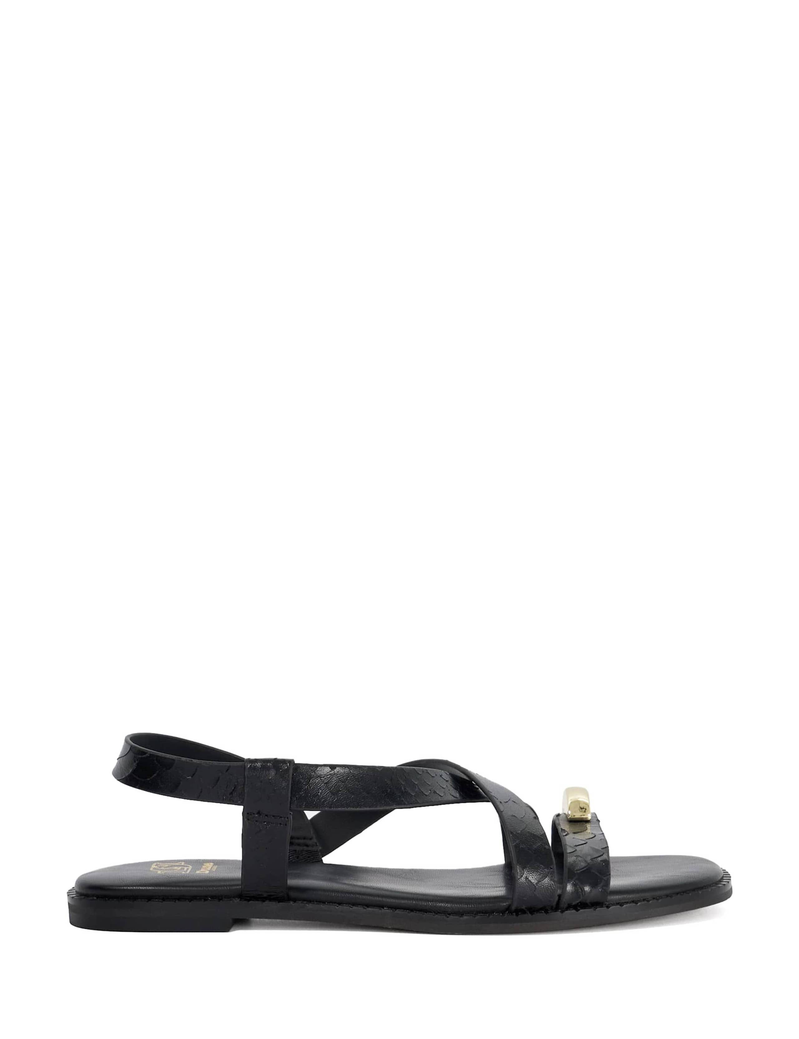 Leather Ankle Strap Flat Sandals 1 of 5