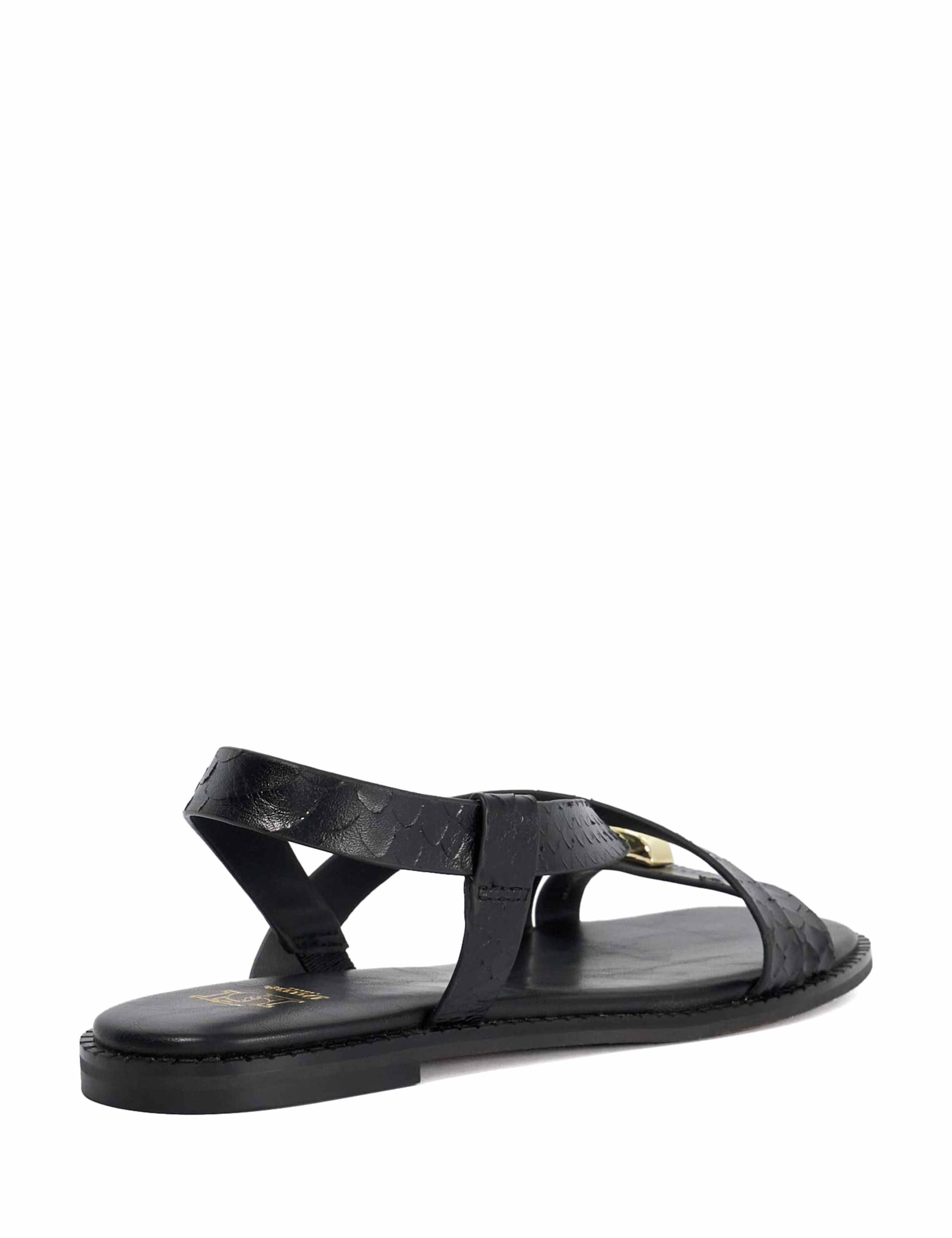 Leather Ankle Strap Flat Sandals 3 of 5