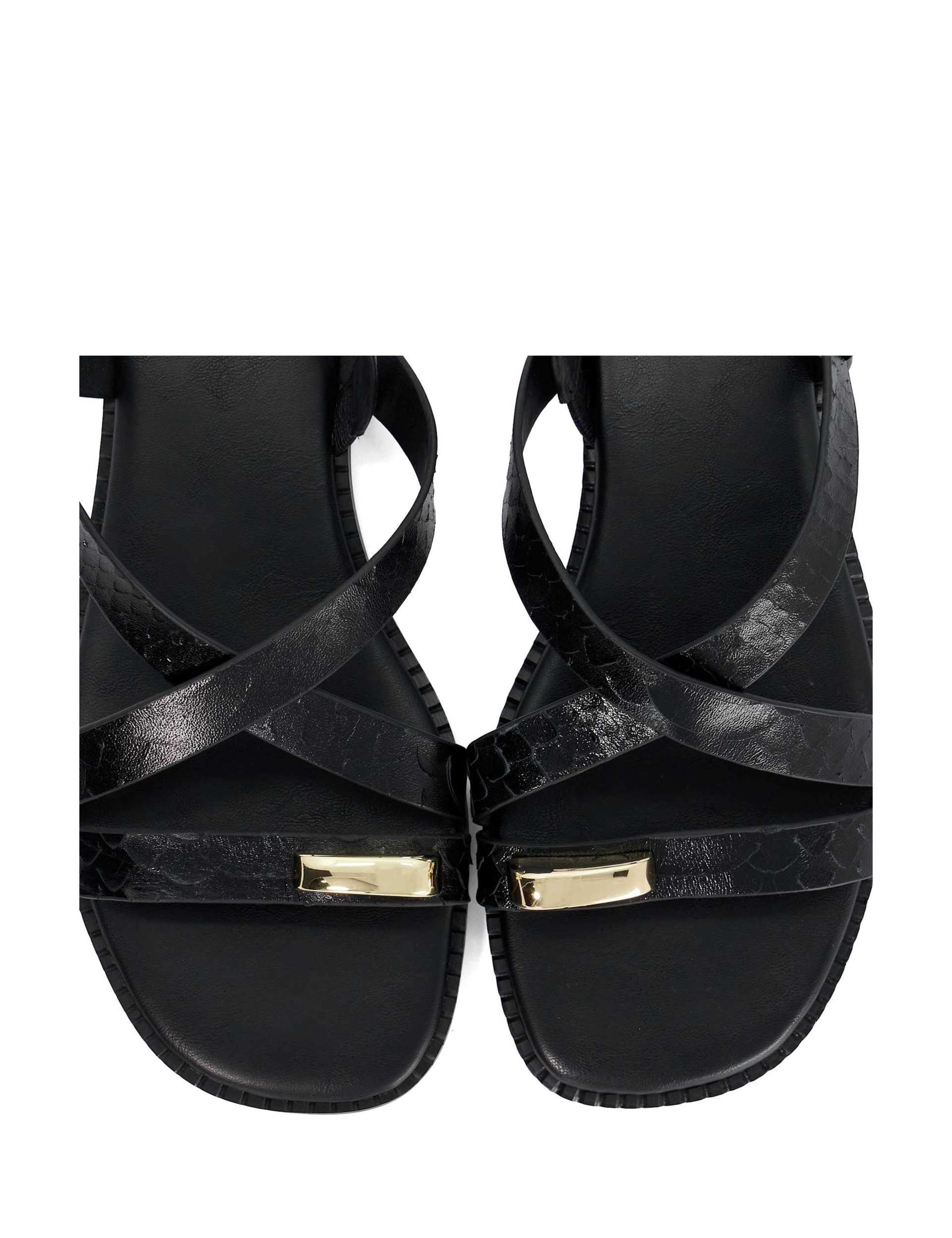 Leather Ankle Strap Flat Sandals 5 of 5