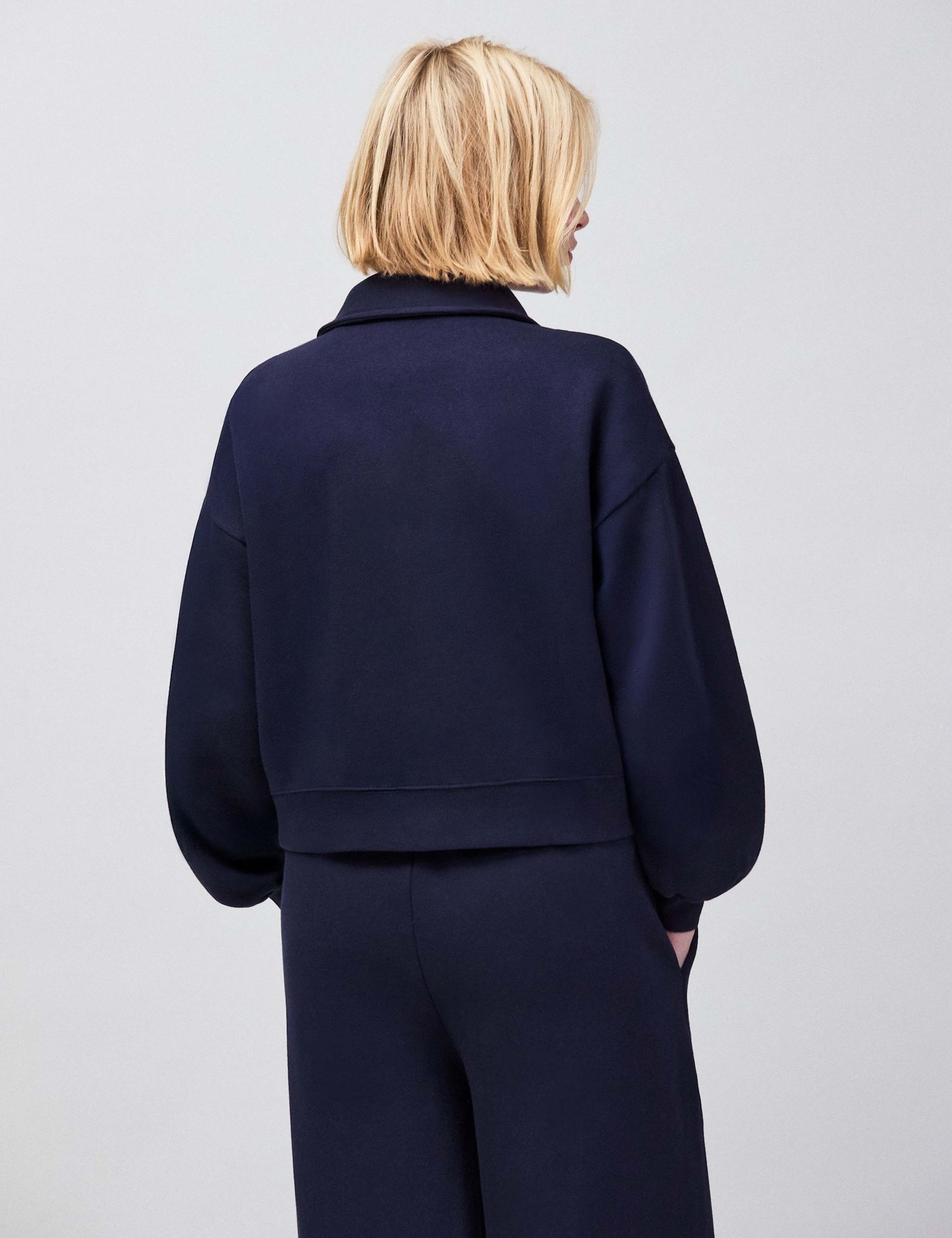 Cotton Rich Collared Sweatshirt Bomber Jacket 5 of 6