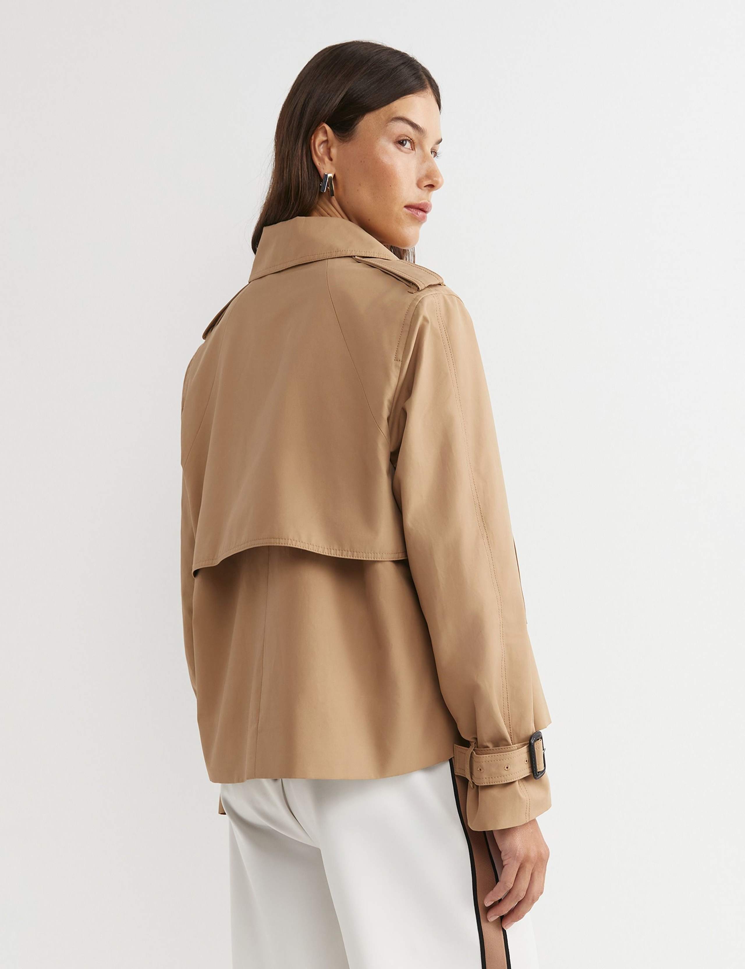 Cotton Rich Cropped Trench Coat 3 of 4