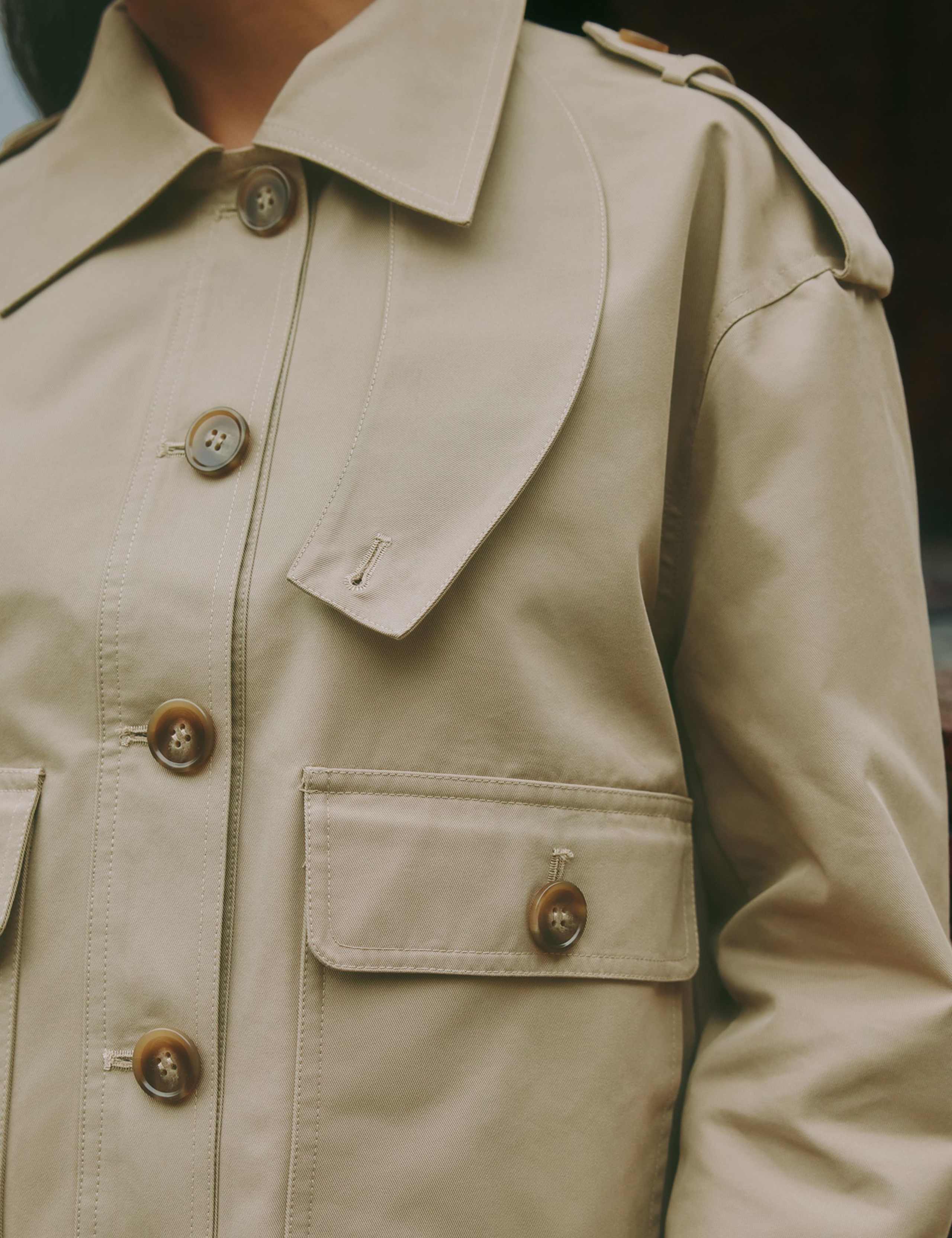 Cotton Rich Cropped Trench Coat 6 of 6