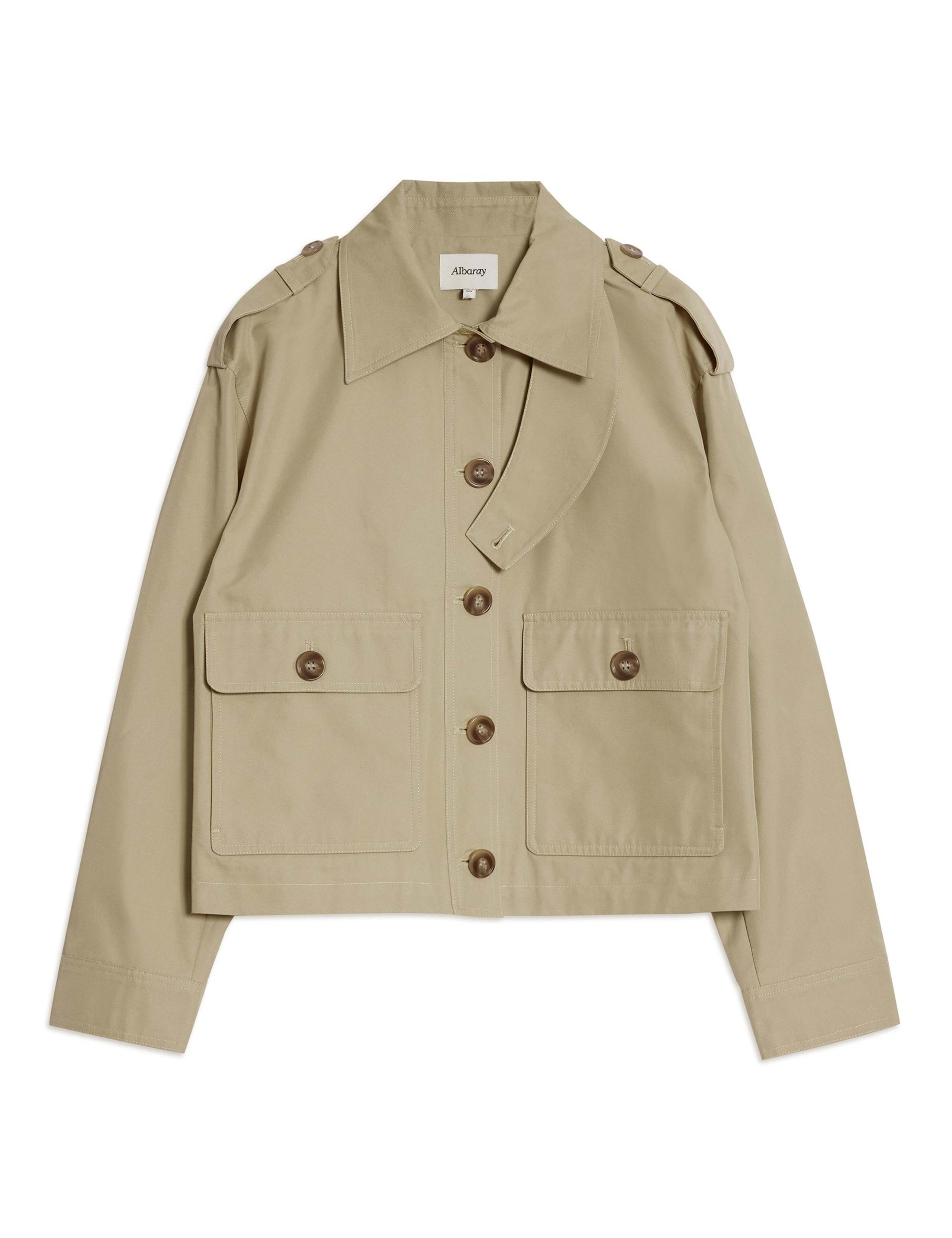 Cotton Rich Cropped Trench Coat 2 of 6