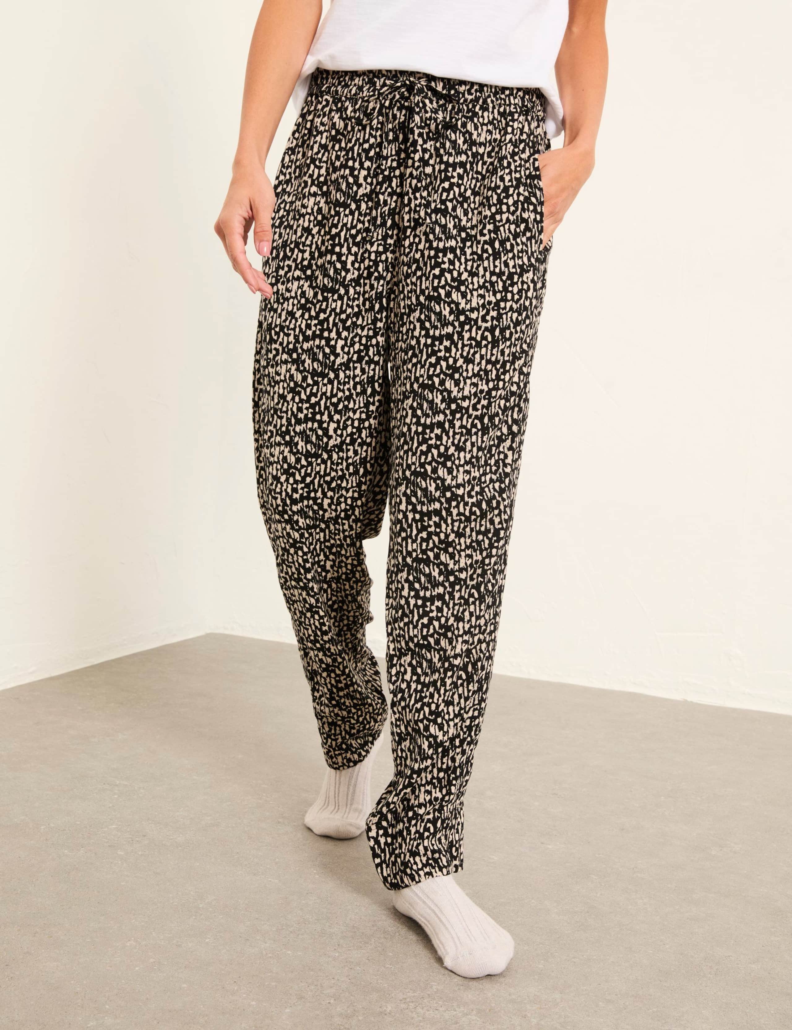 Printed Elasticated Waist Tapered Trousers 3 of 6