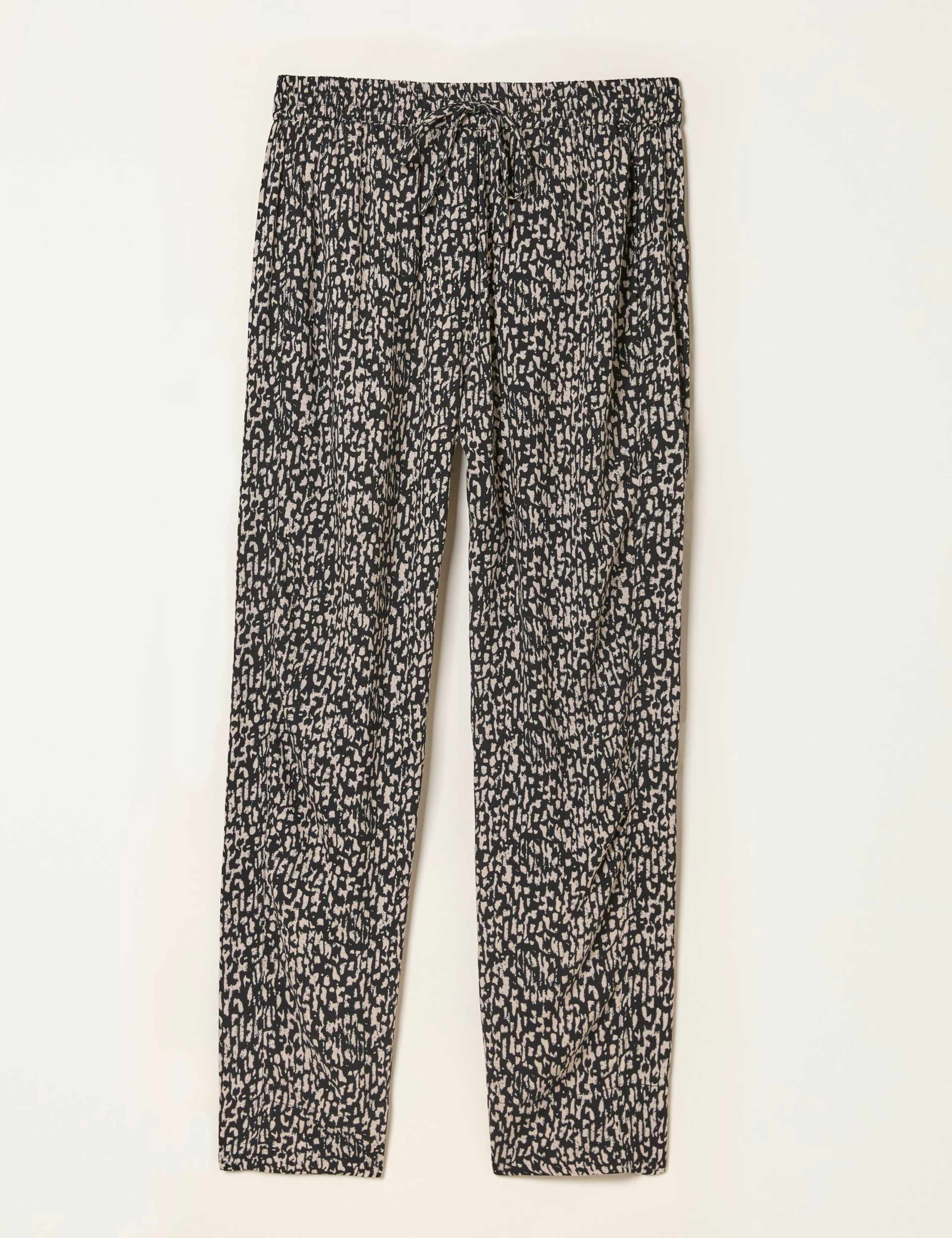 Printed Elasticated Waist Tapered Trousers 2 of 6