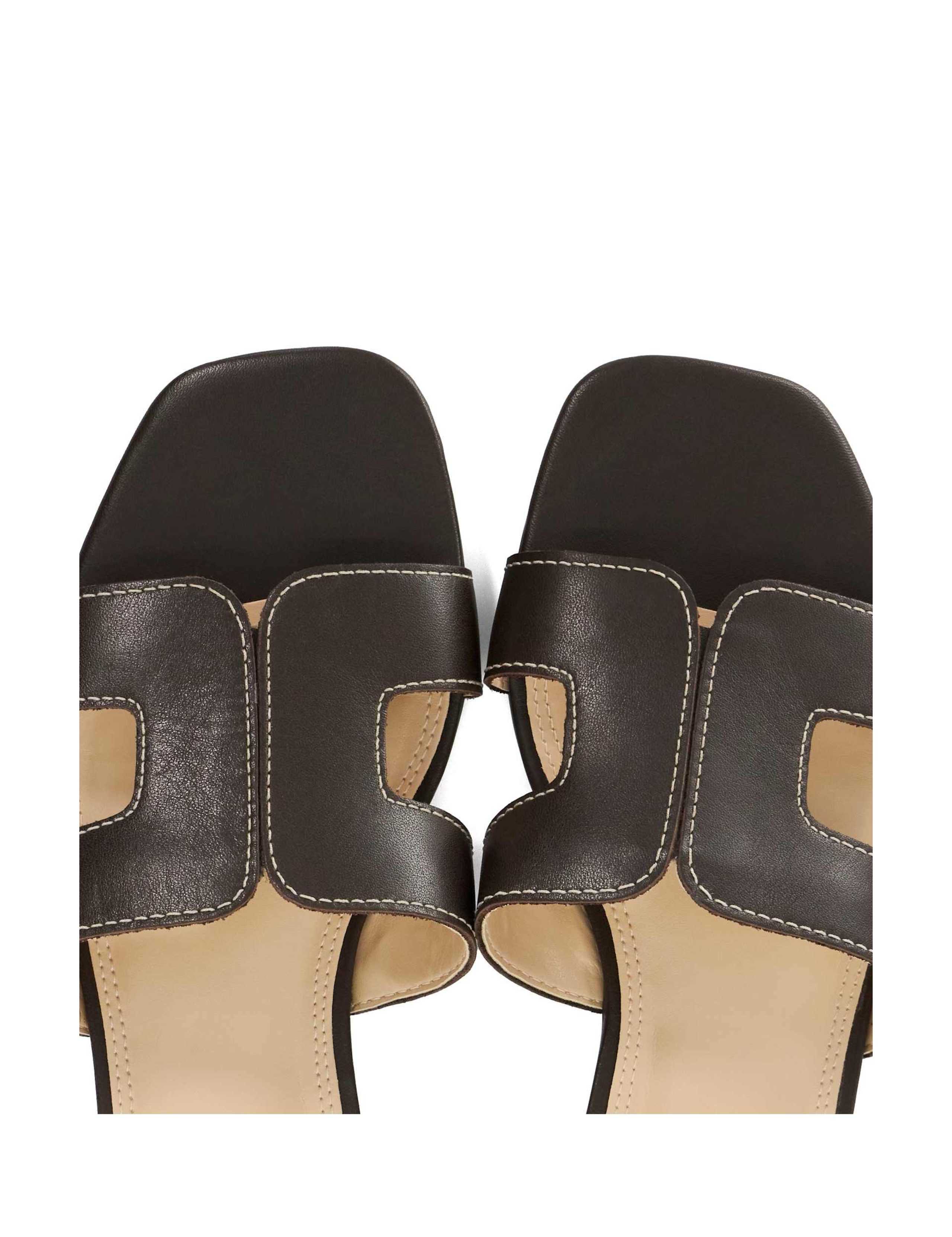 Leather Block Heel Sliders 6 of 6