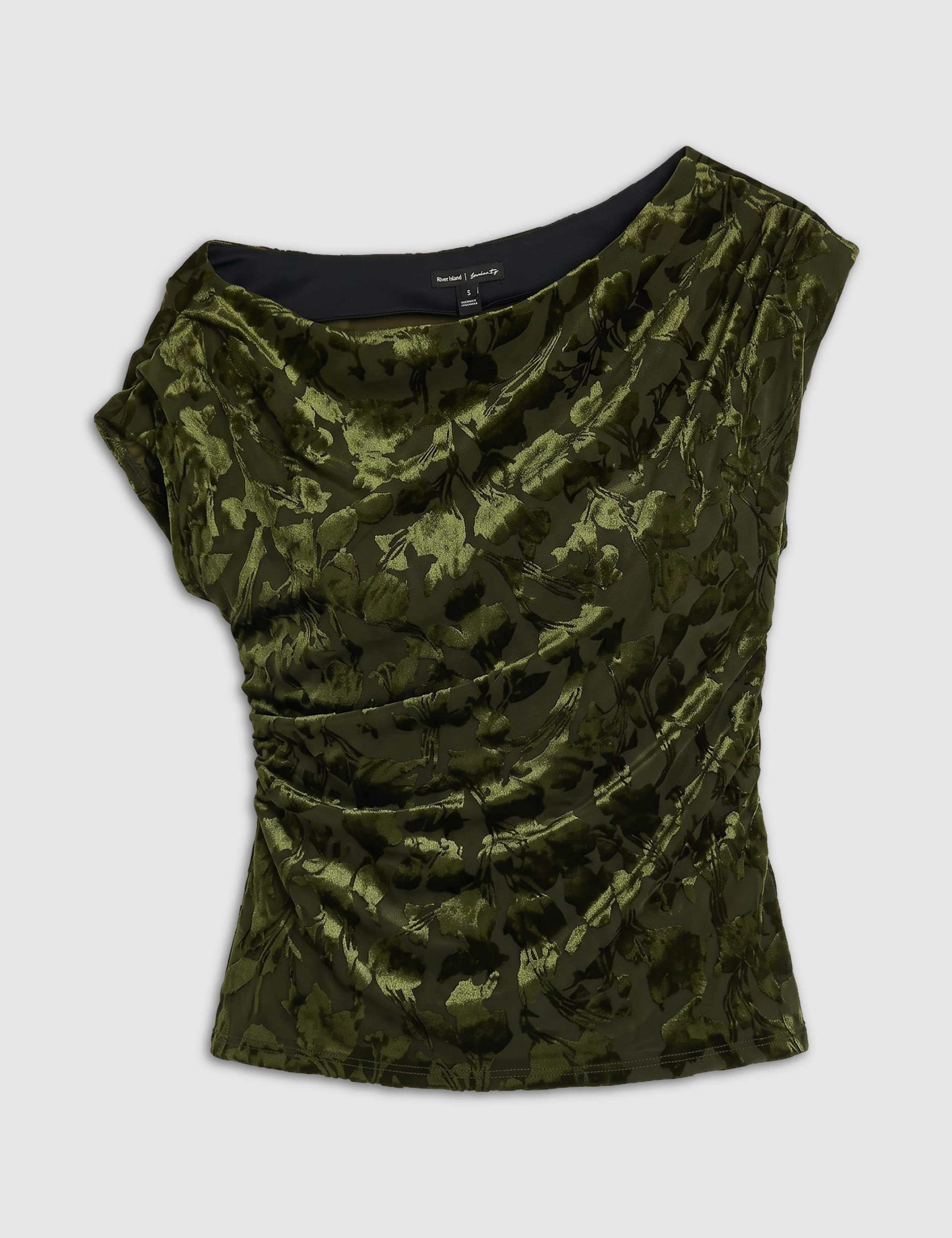 Velvet Sequin Off The Shoulder Ruched Top 5 of 6