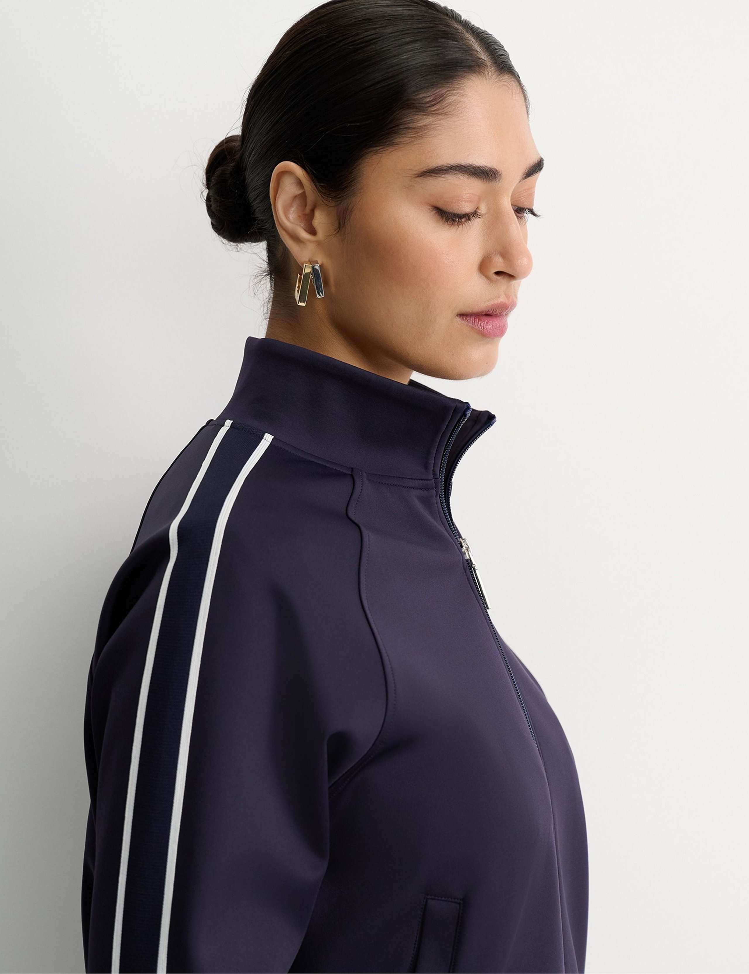 Zip Up Funnel Neck Sports Jacket 3 of 5